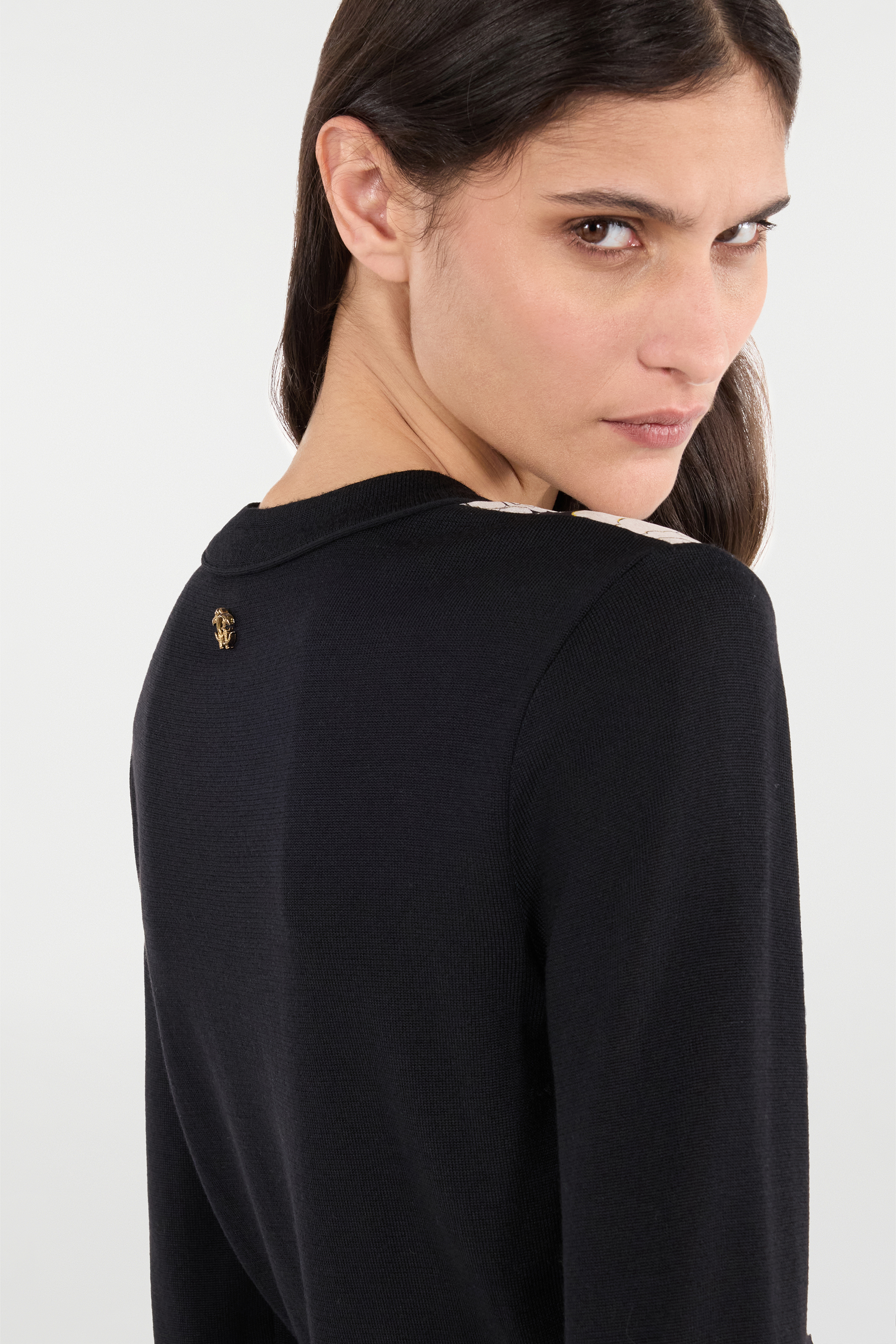 Roberto Cavalli Silk-blend Cardigan With Flowers In Multi