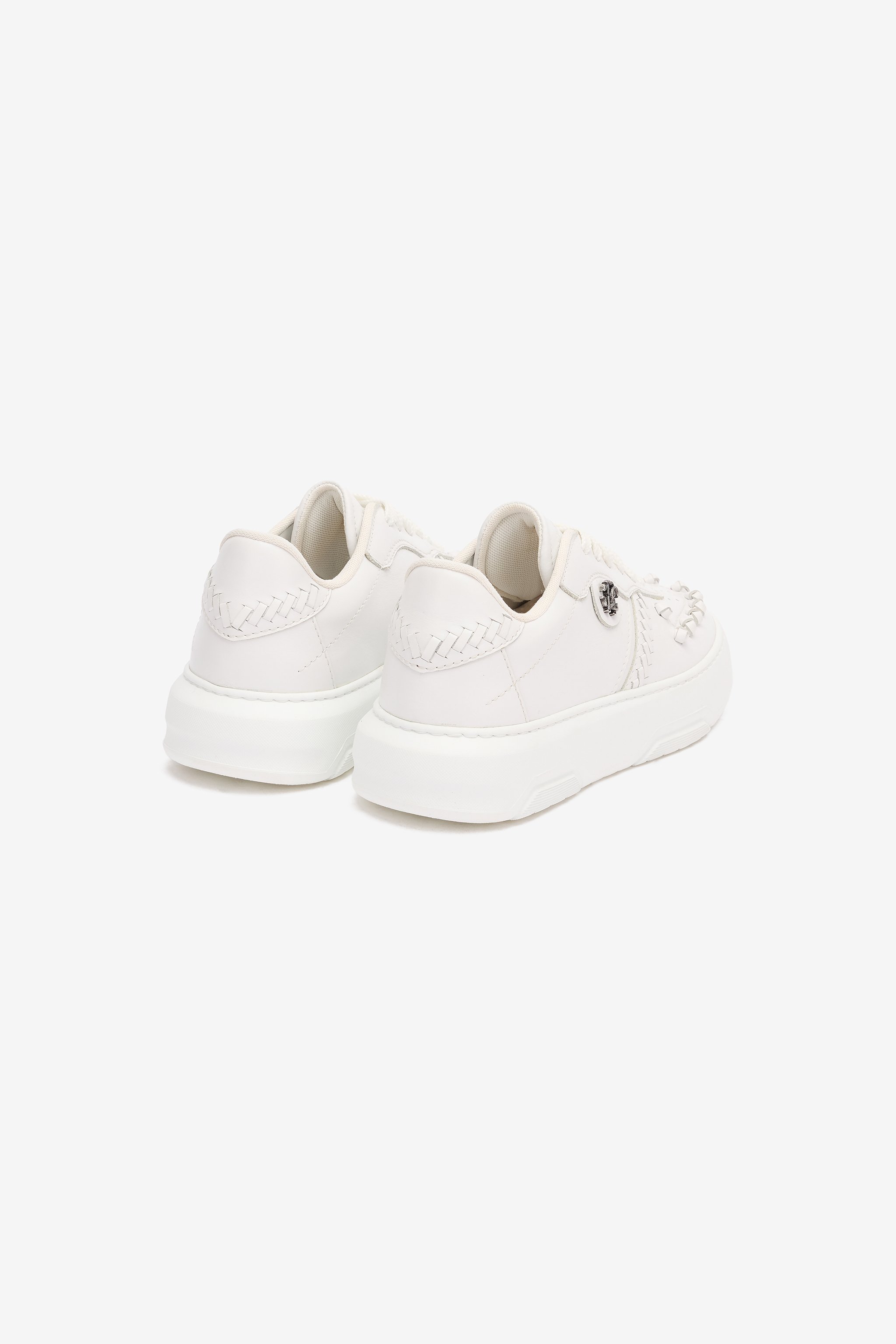 Roberto Cavalli Sneakers With Embossed Inserts In White