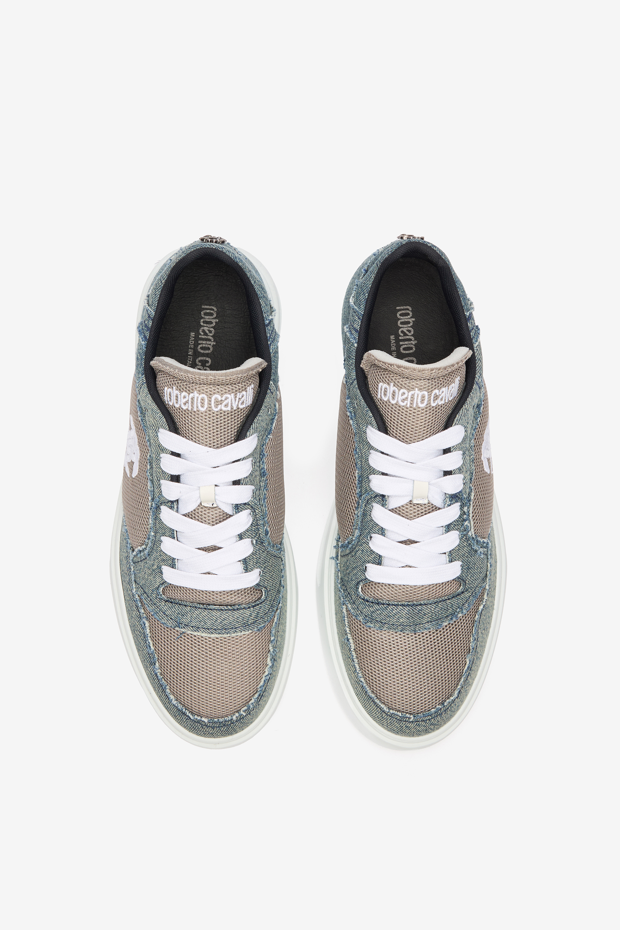 Denim And Mesh Sneakers