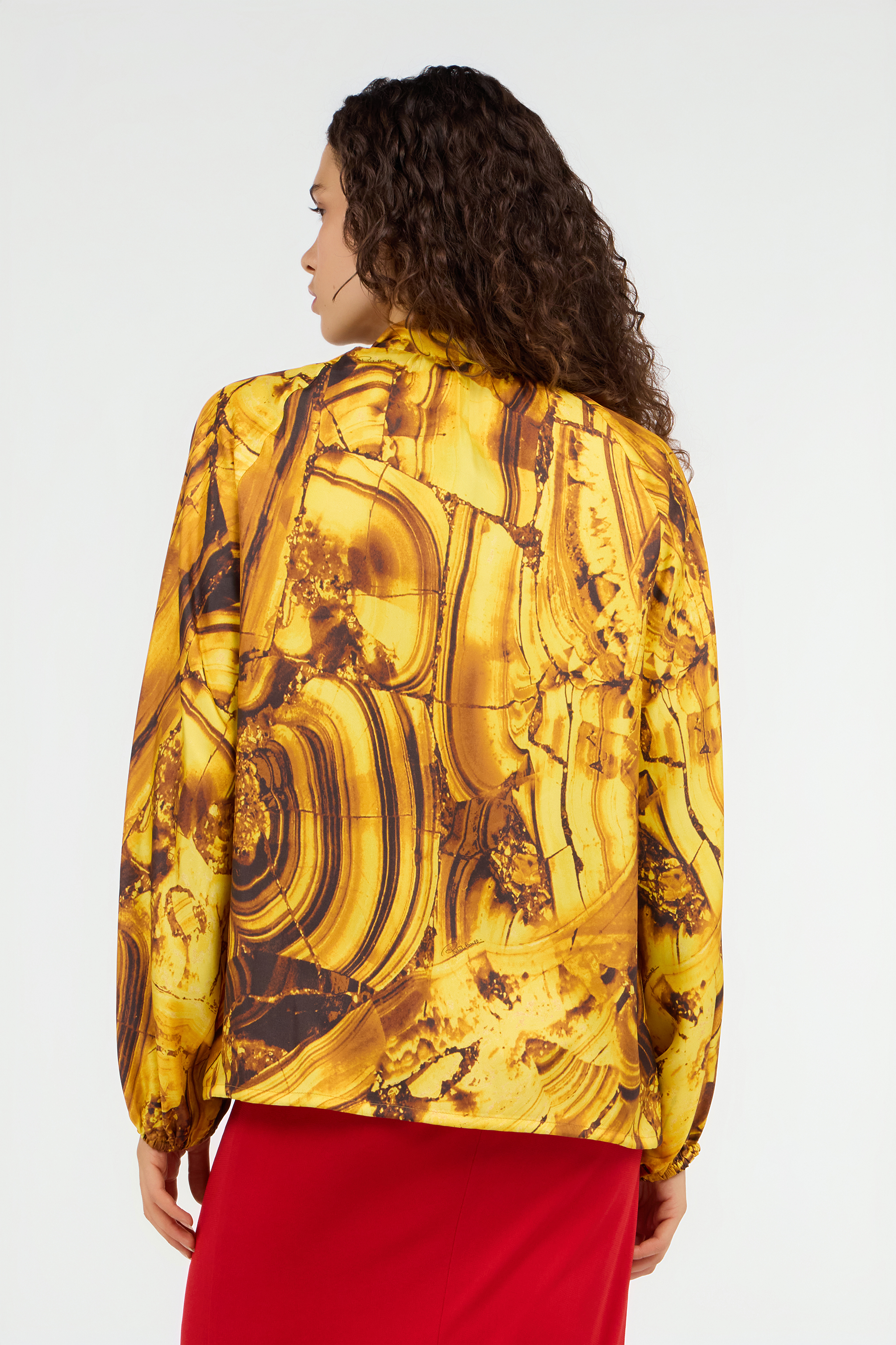 Tigereye Print Silk Shirt