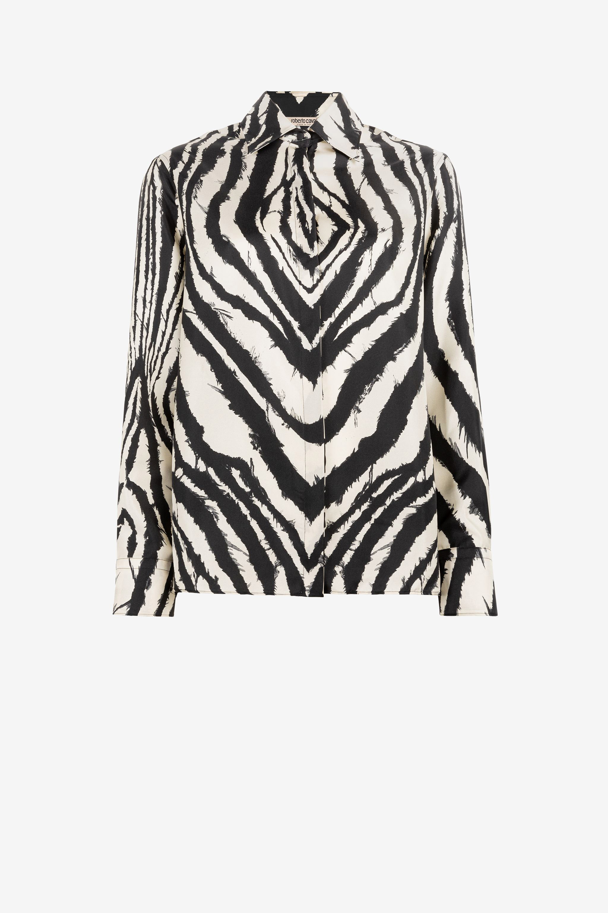 Freedom-Print Silk Shirt