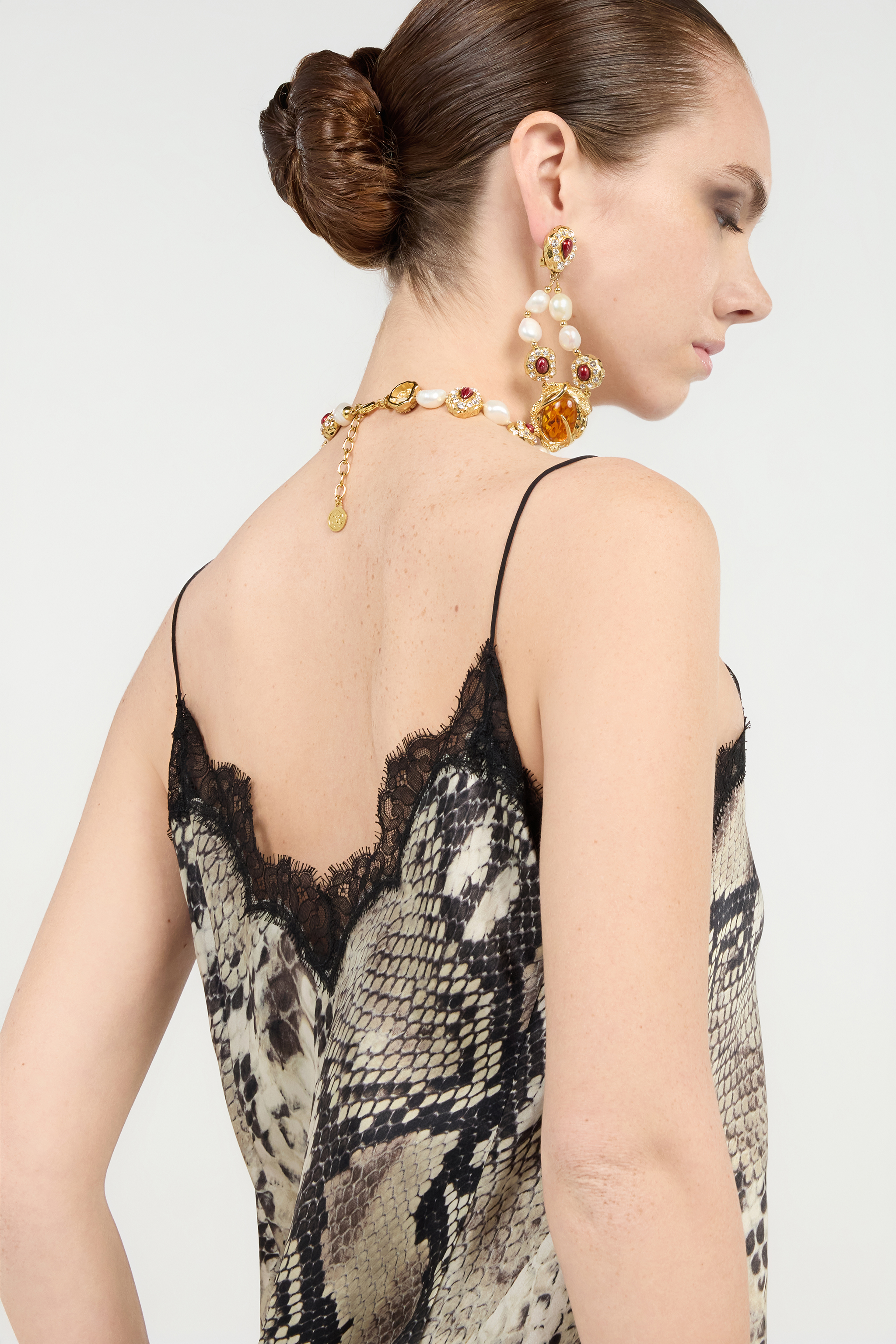 Silk Top With Python Print