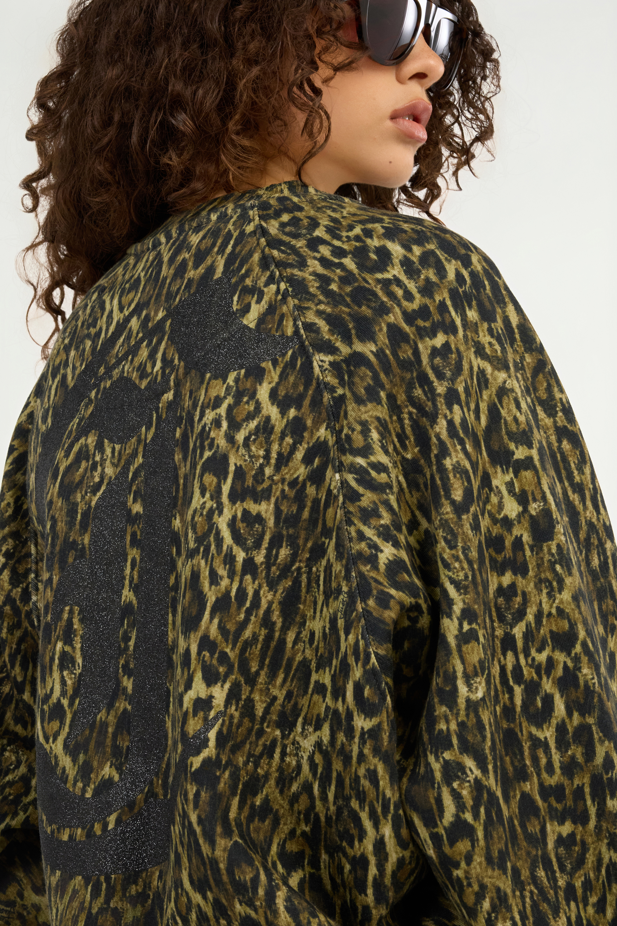 Roberto Cavalli Leopard Print Sweatshirt In Green