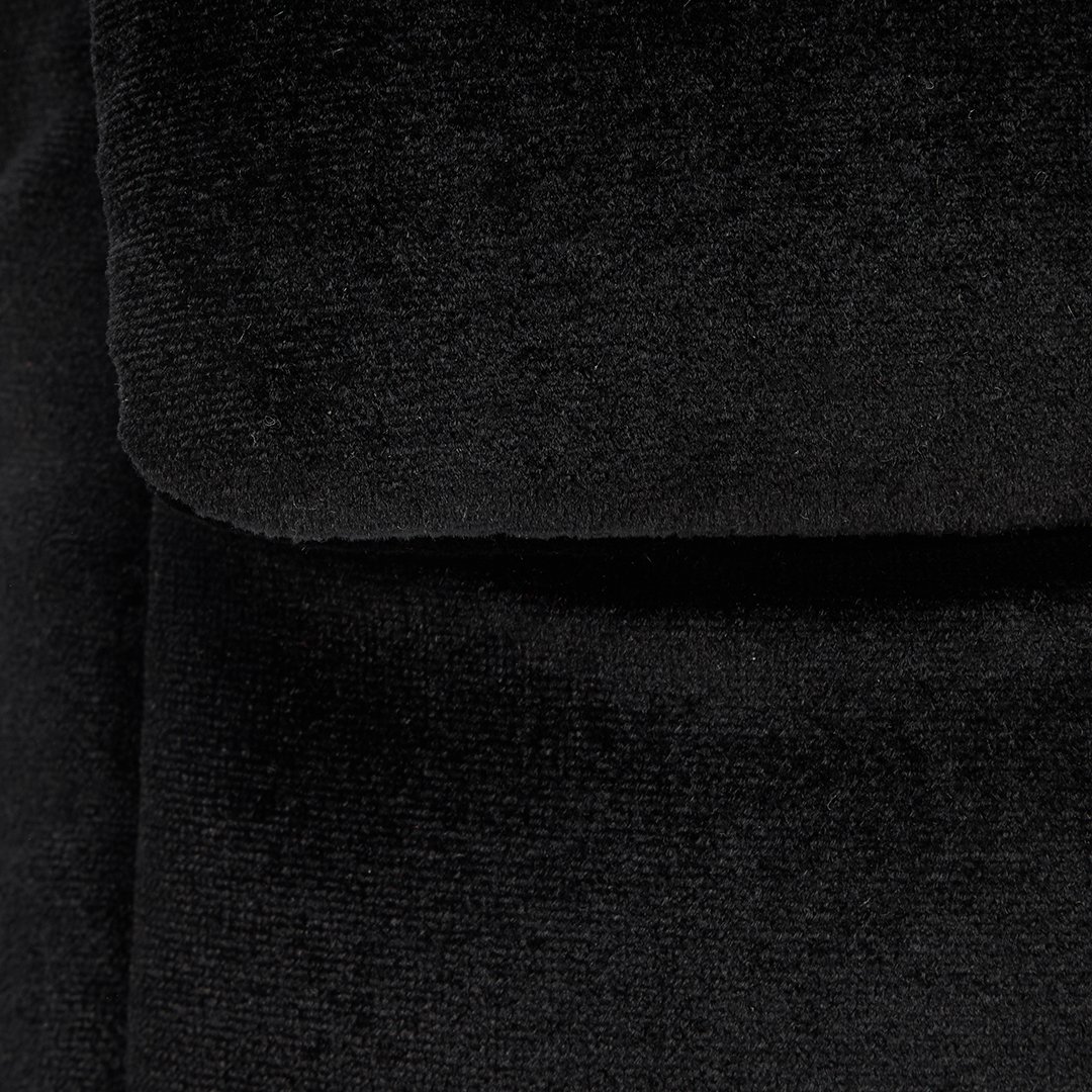 Roberto Cavalli Black Velvet Shoulder Bag Snake Buckle In Black