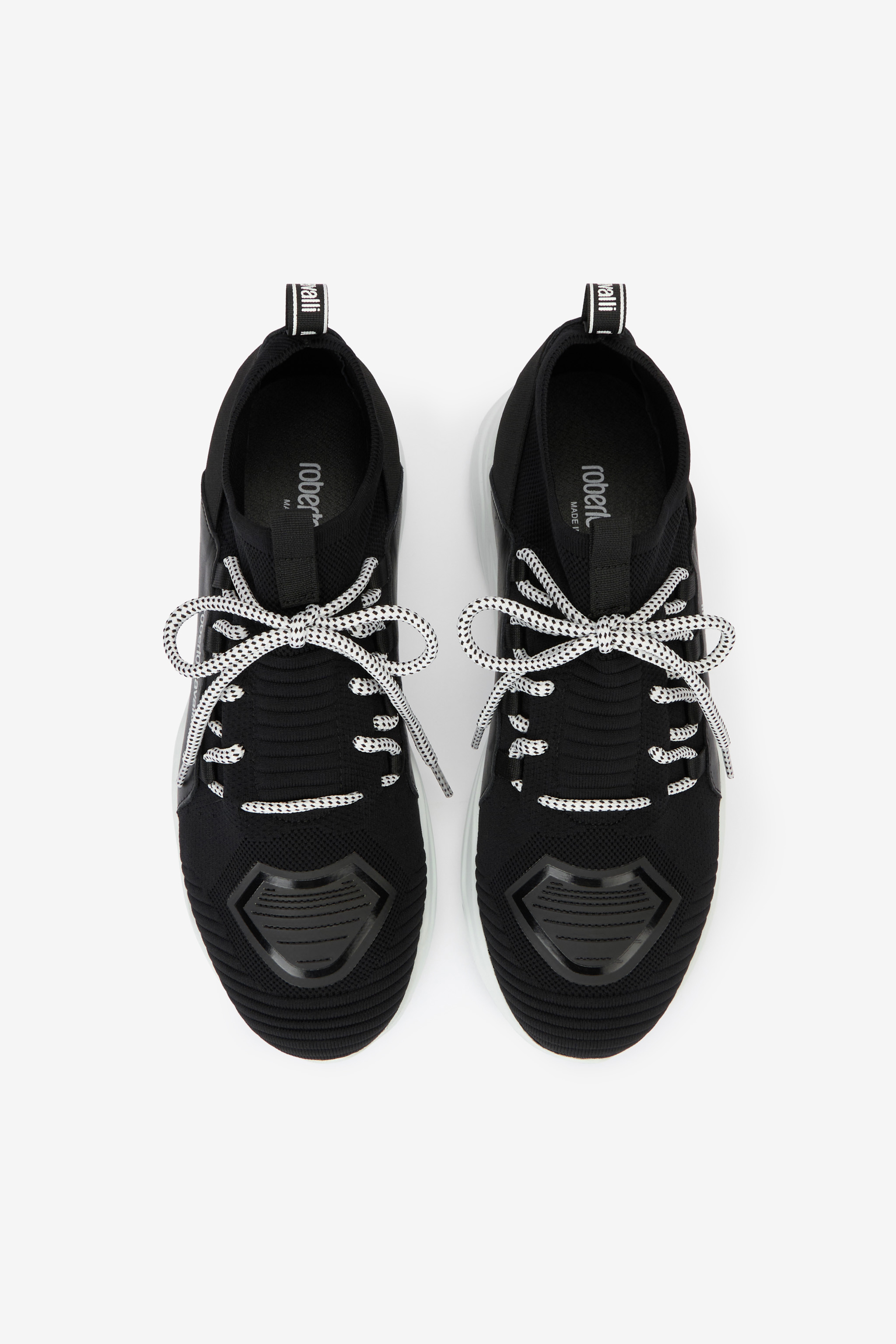 Roberto Cavalli Slip-on Sneakers With Laces In Black