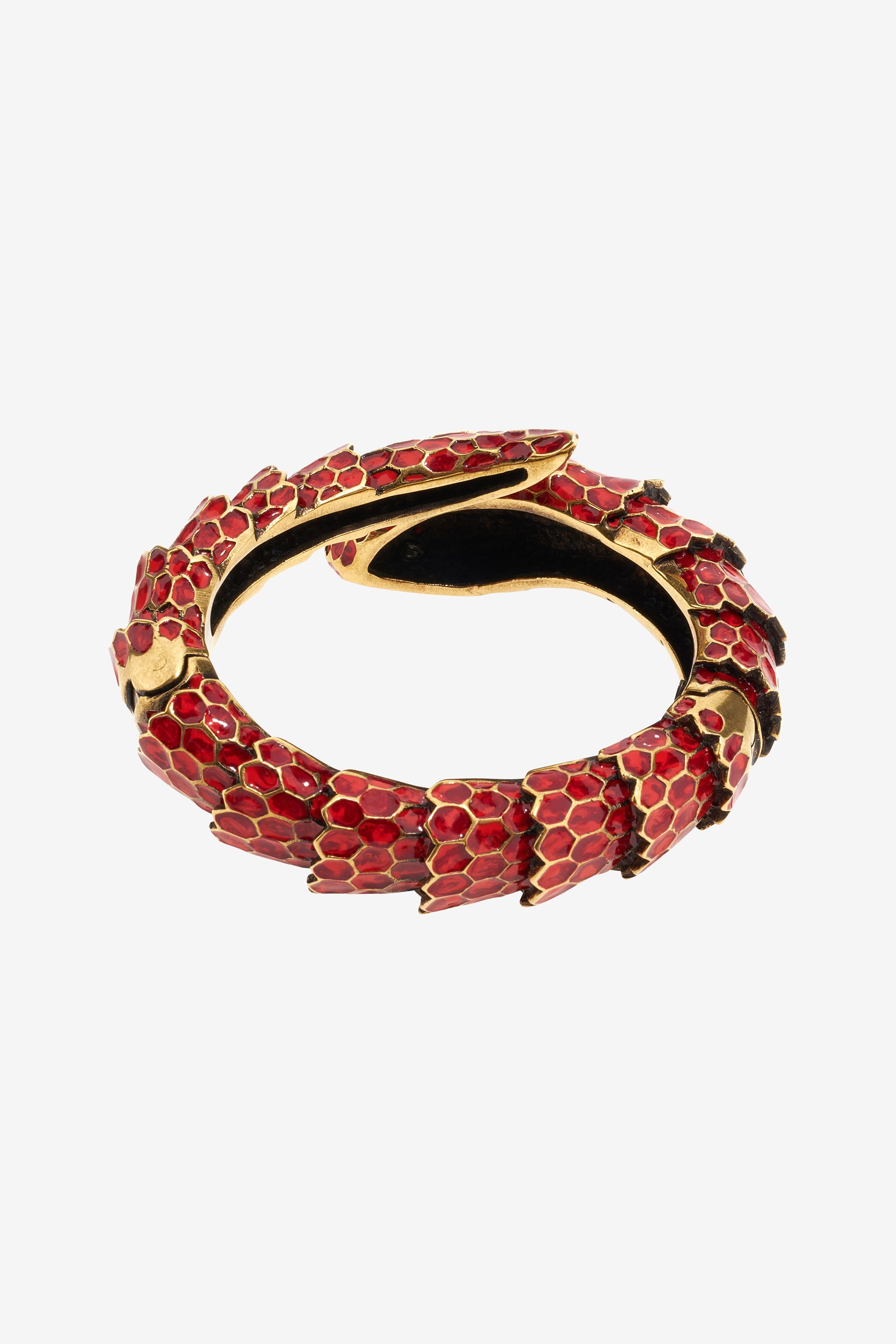 Roberto Cavalli Bracelet With Snake And Crystals In Red