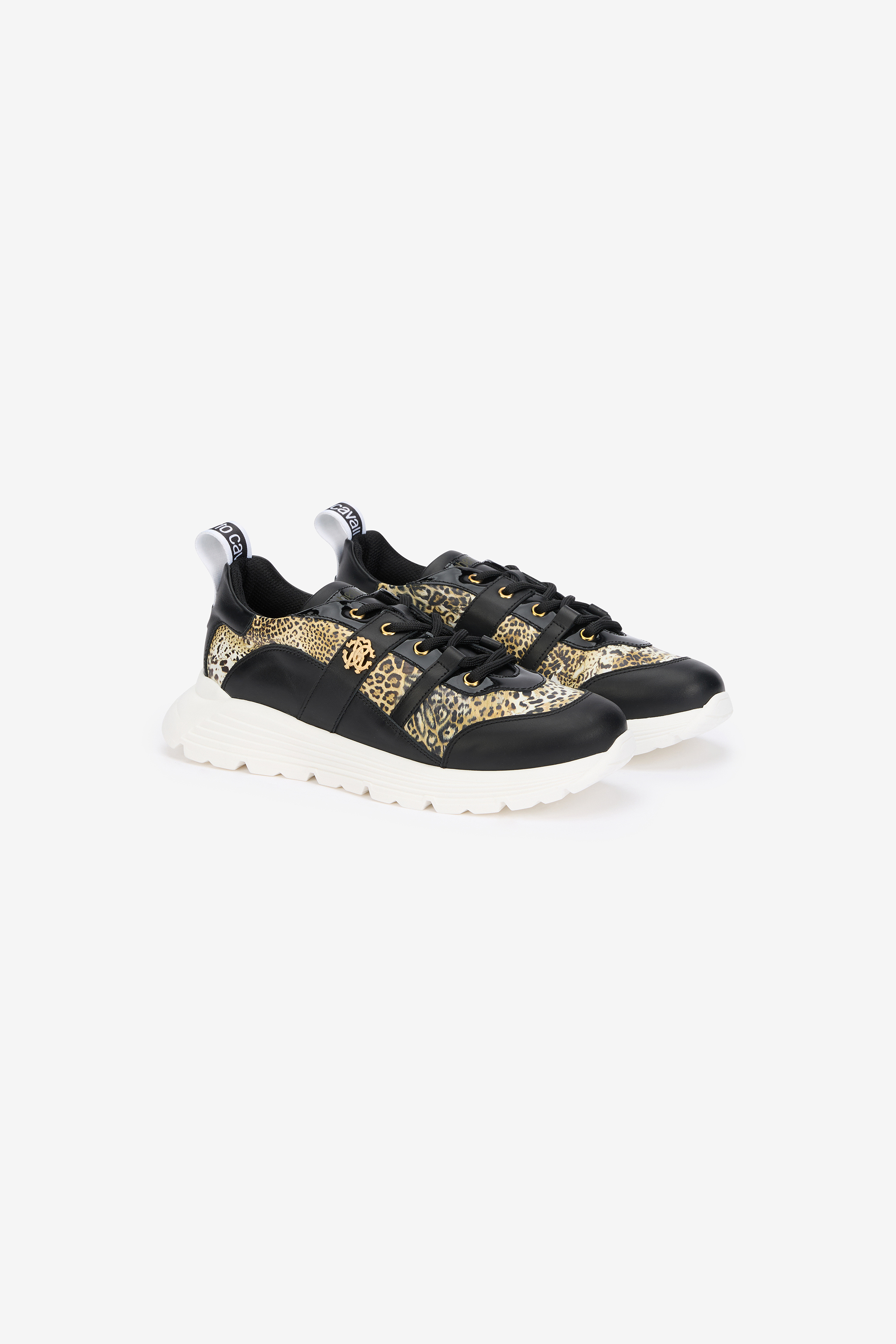 Leopard Print Leather Sneakers