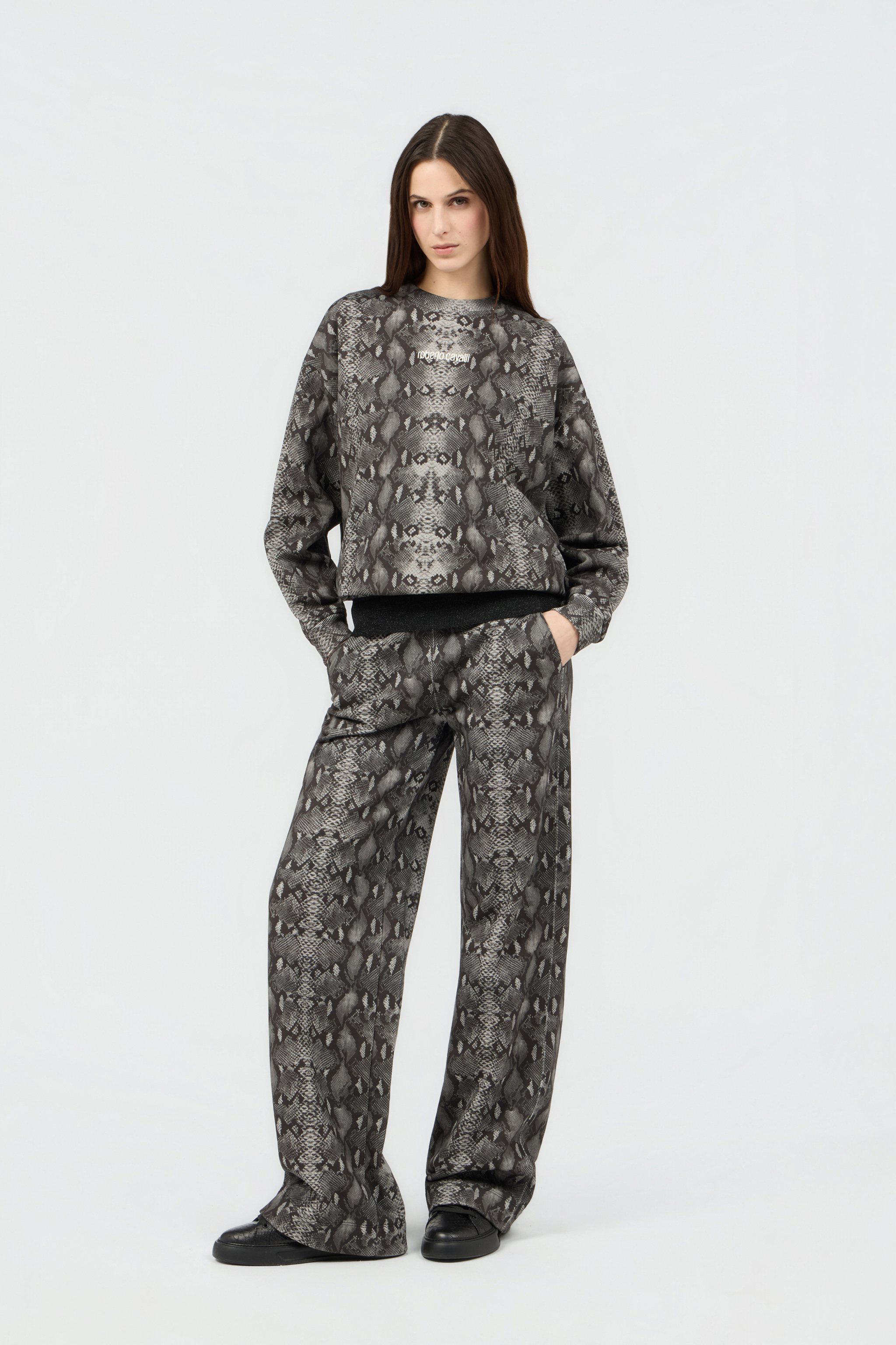 Roberto Cavalli Python Print Sweatshirt In Multi