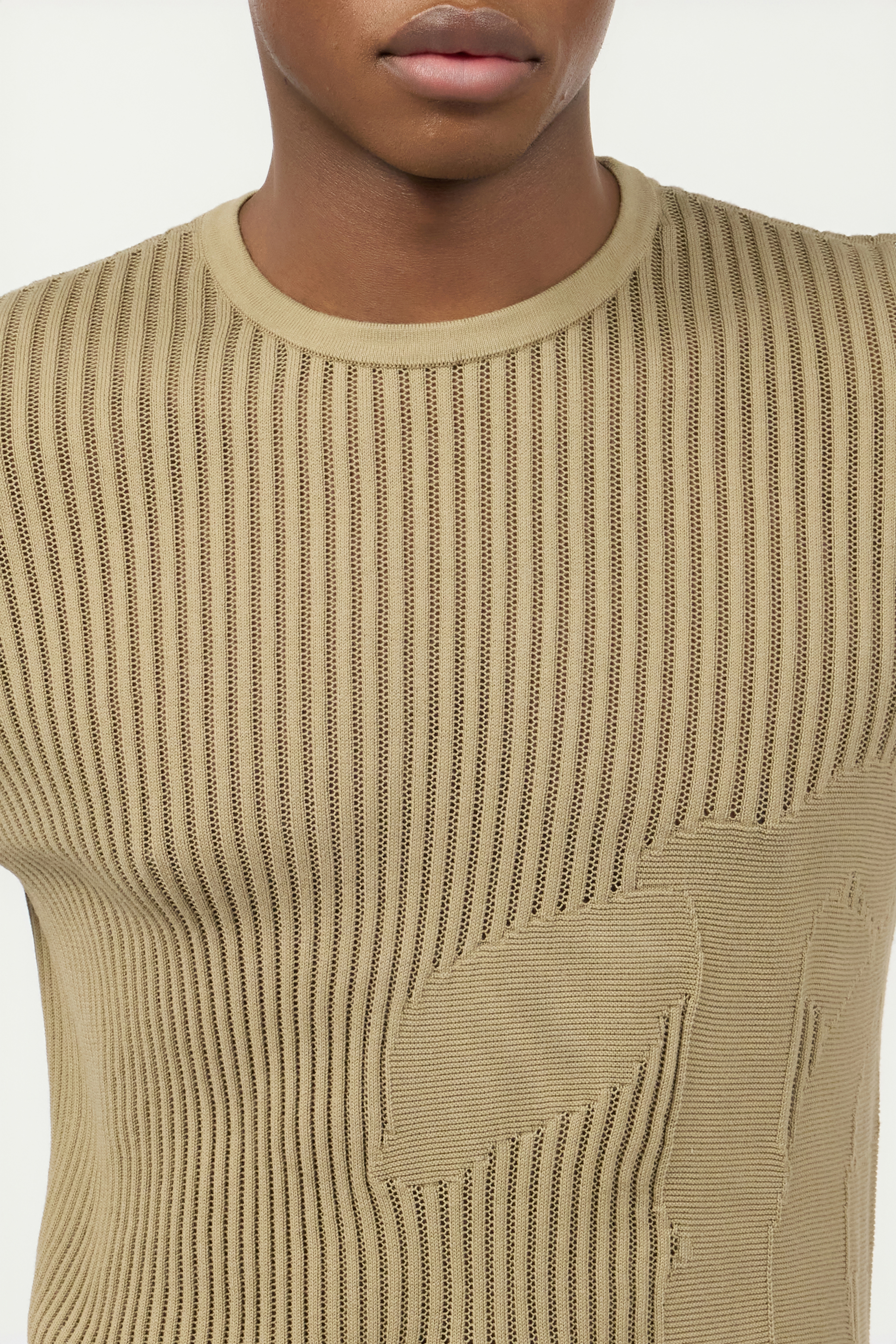 Roberto Cavalli Openwork Knit T-shirt In Light Brown