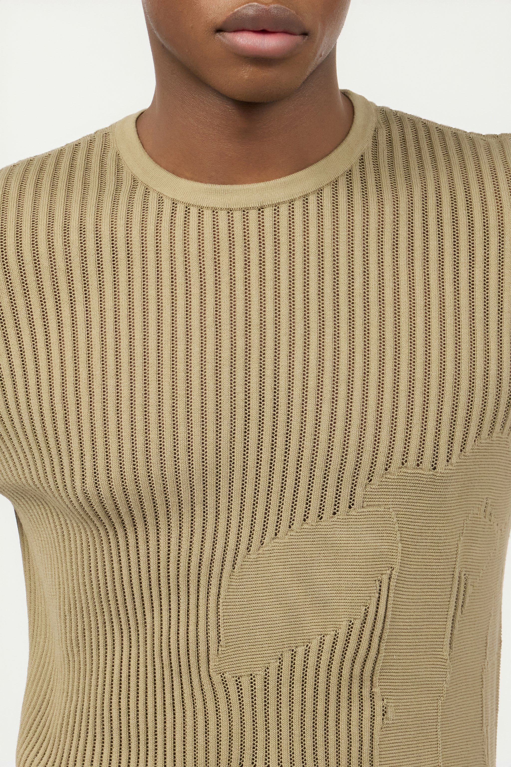 Roberto Cavalli Openwork Knit T-shirt In Light Brown