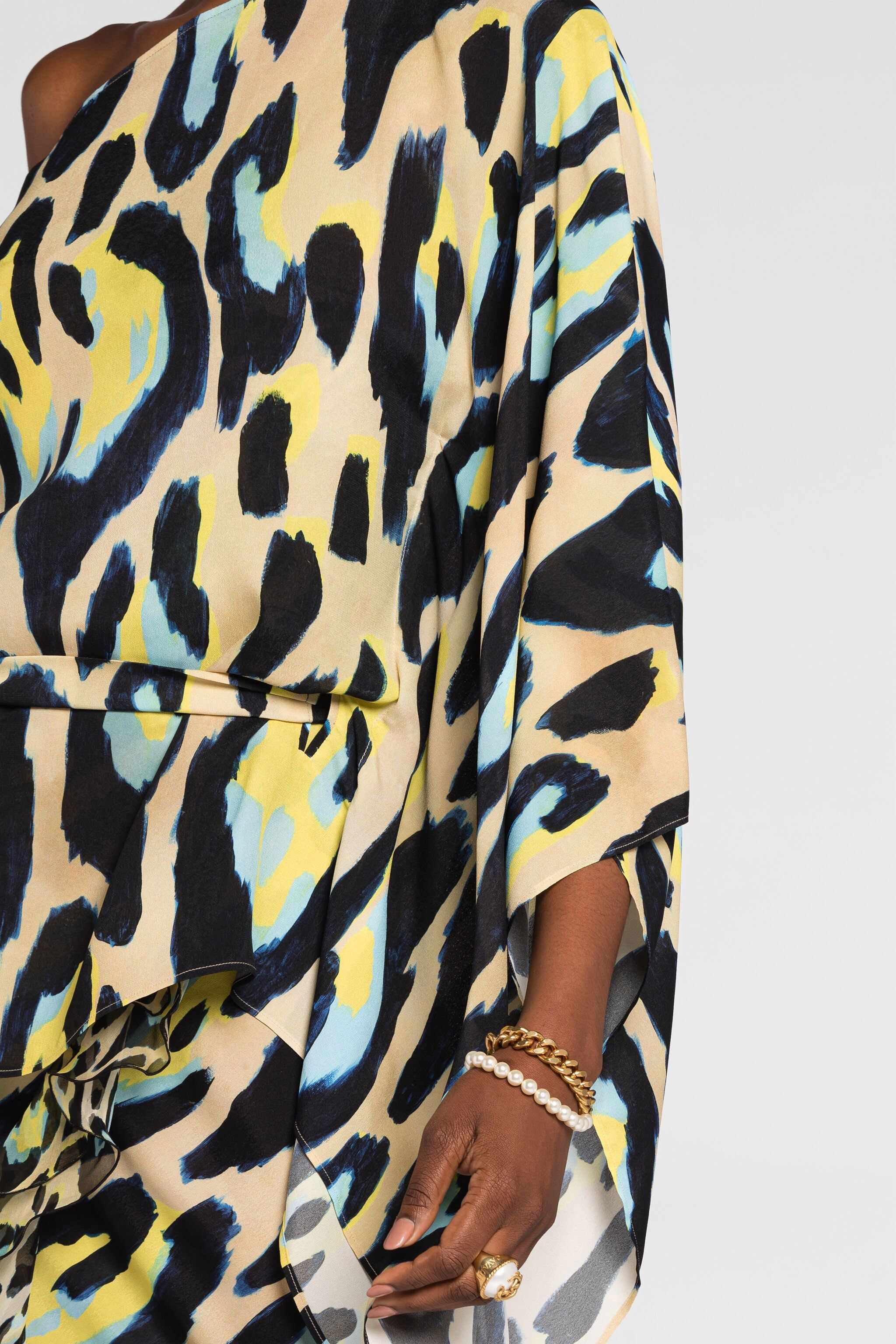 ROBERTO CAVALLI KAFTAN-TOP MIT JAGUAR-PRINT