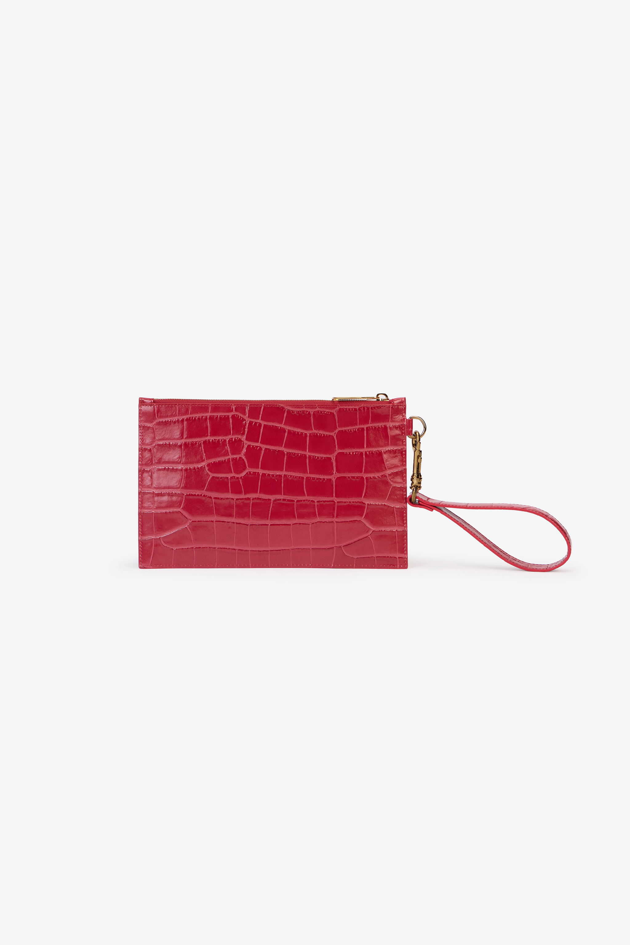 Roberto Cavalli Antique Rose Crocodile-effect Clutch In Pink