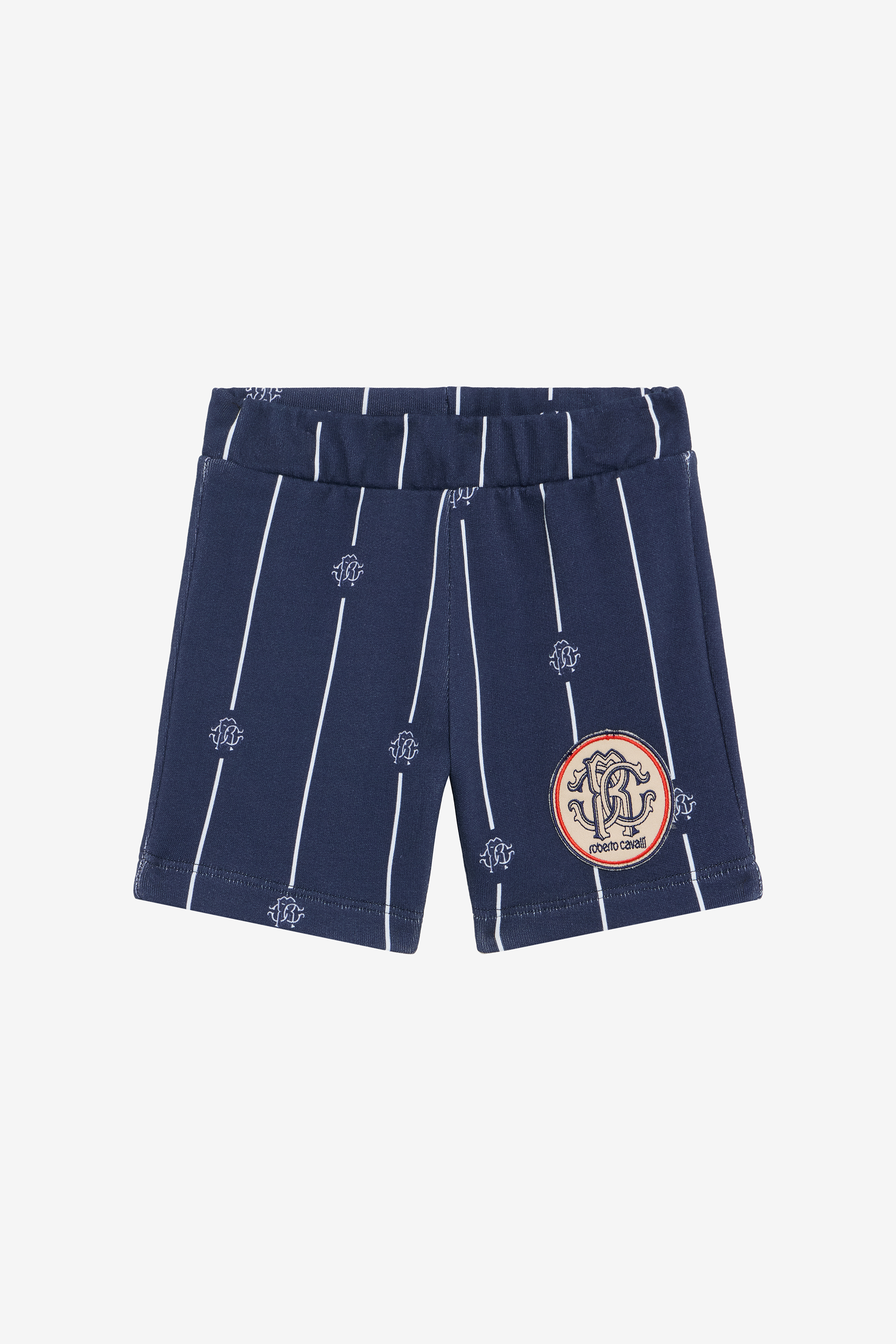 Roberto Cavalli Boys Printed Cotton Shorts - Trousers Navy