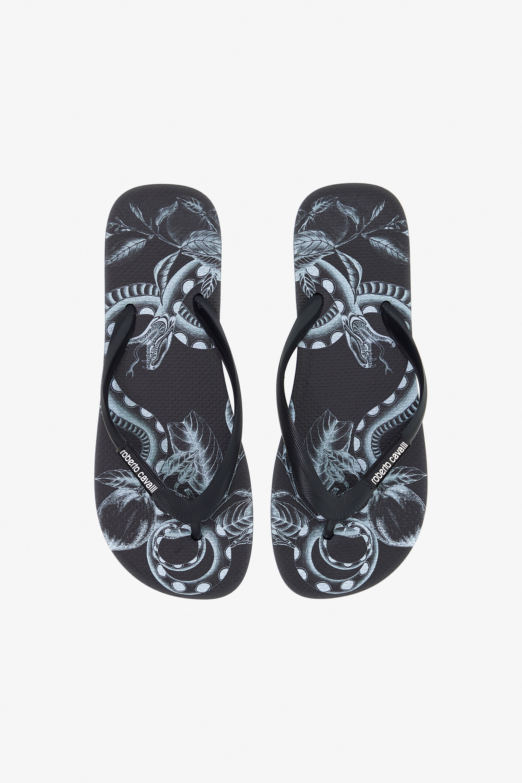 Roberto Cavalli Flip-flops With Logo In Black