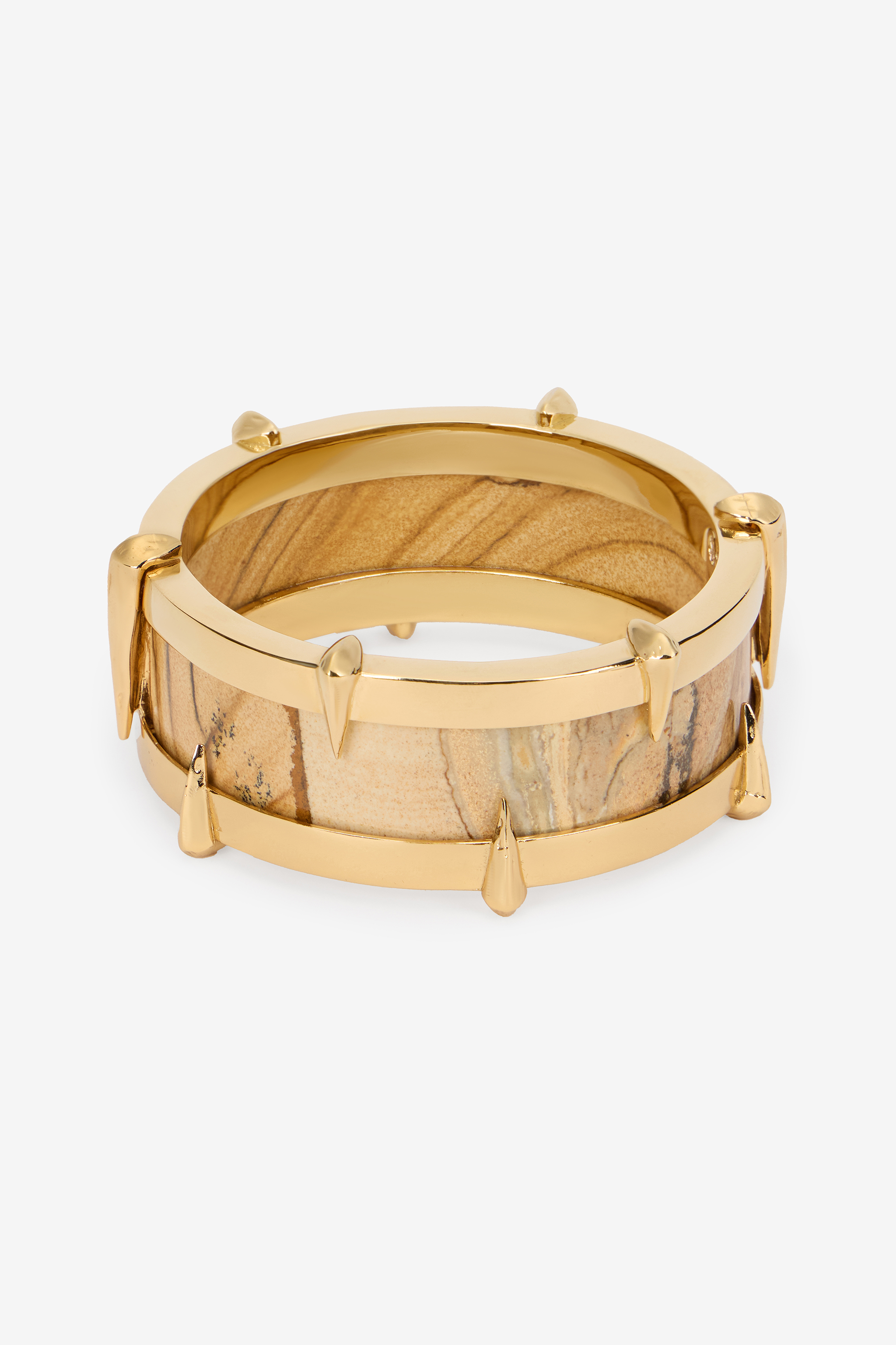 Roberto Cavalli Gold-tone Bracelet With Semiprecious Stone And Spikes