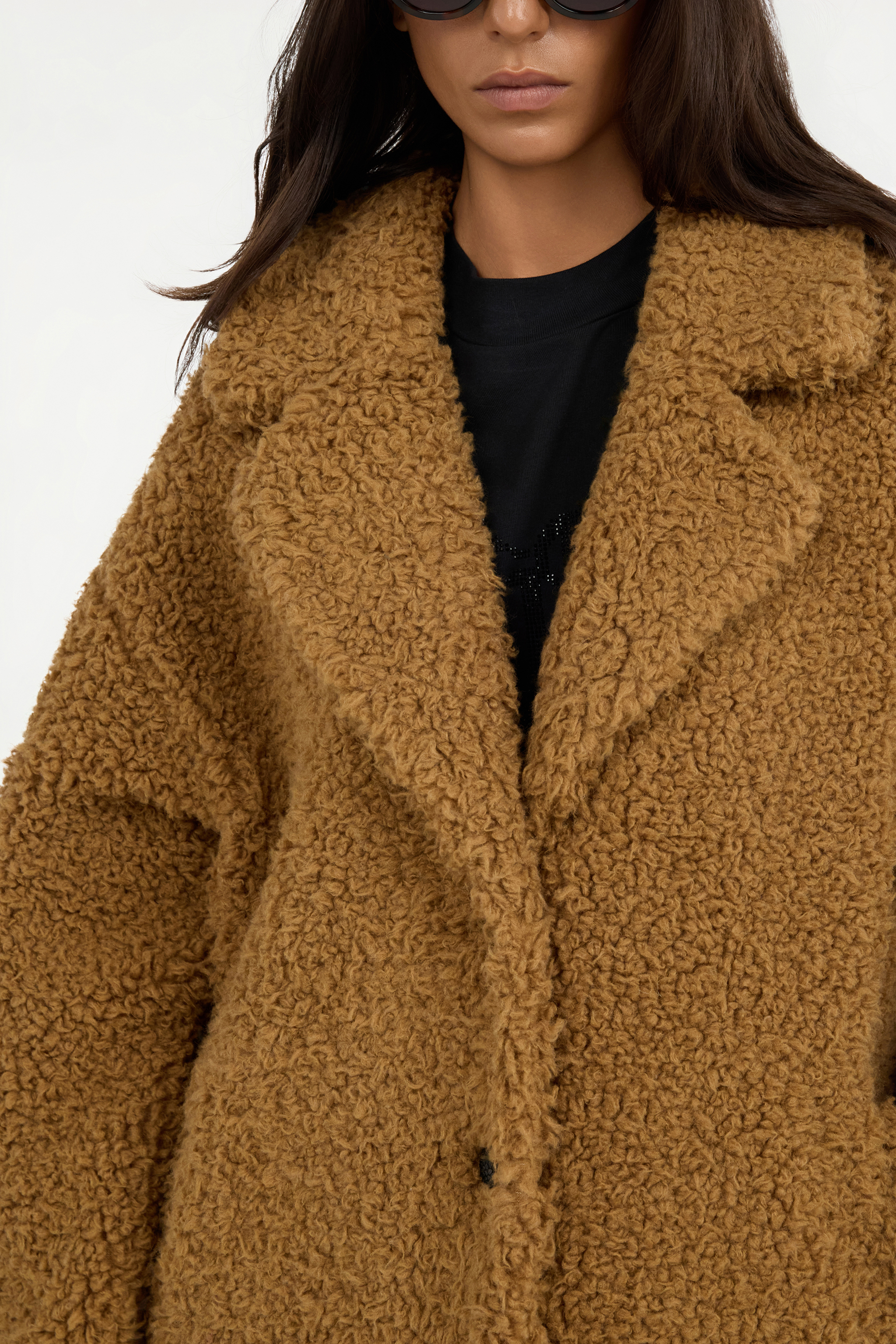 Roberto Cavalli Brown Teddy Coat With Leopard Lining In Sand