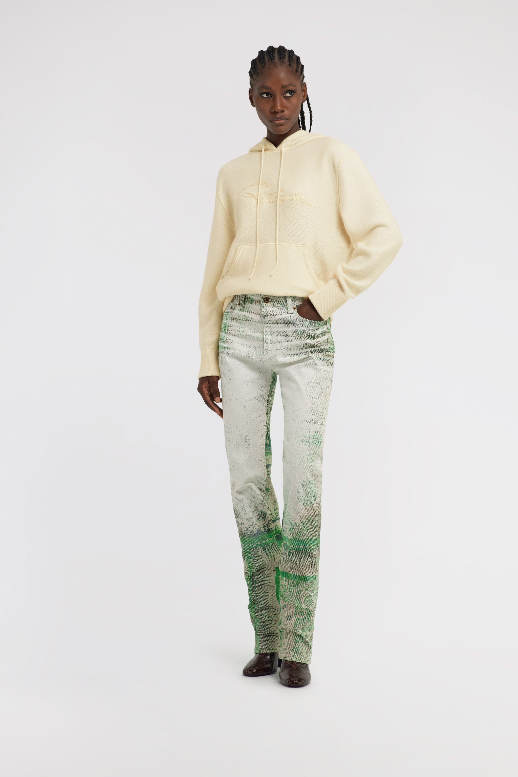 Roberto Cavalli Sweatshirt With Logo In Ivory