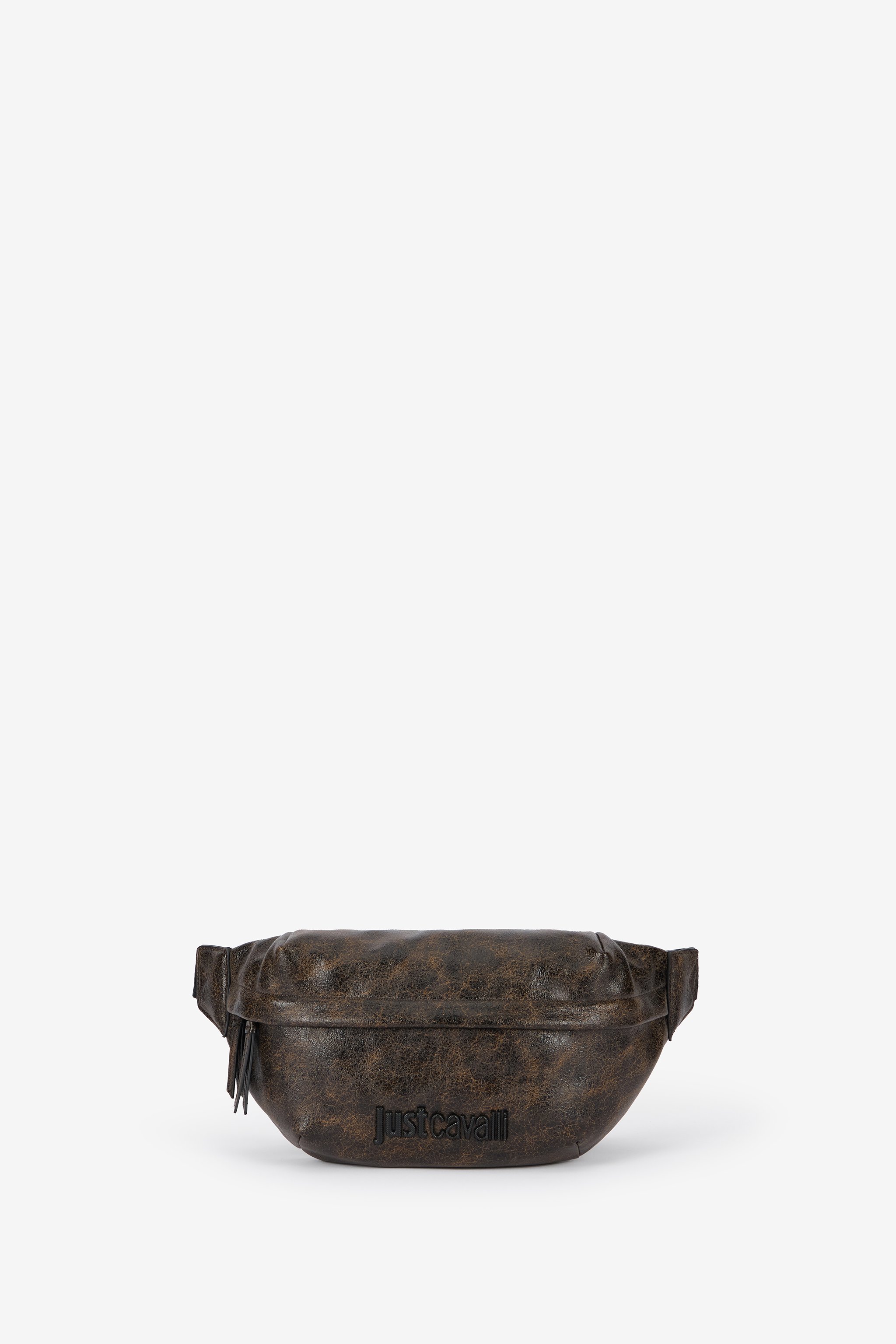 Roberto Cavalli Distressed-effect Brown Belt Bag In Brown
