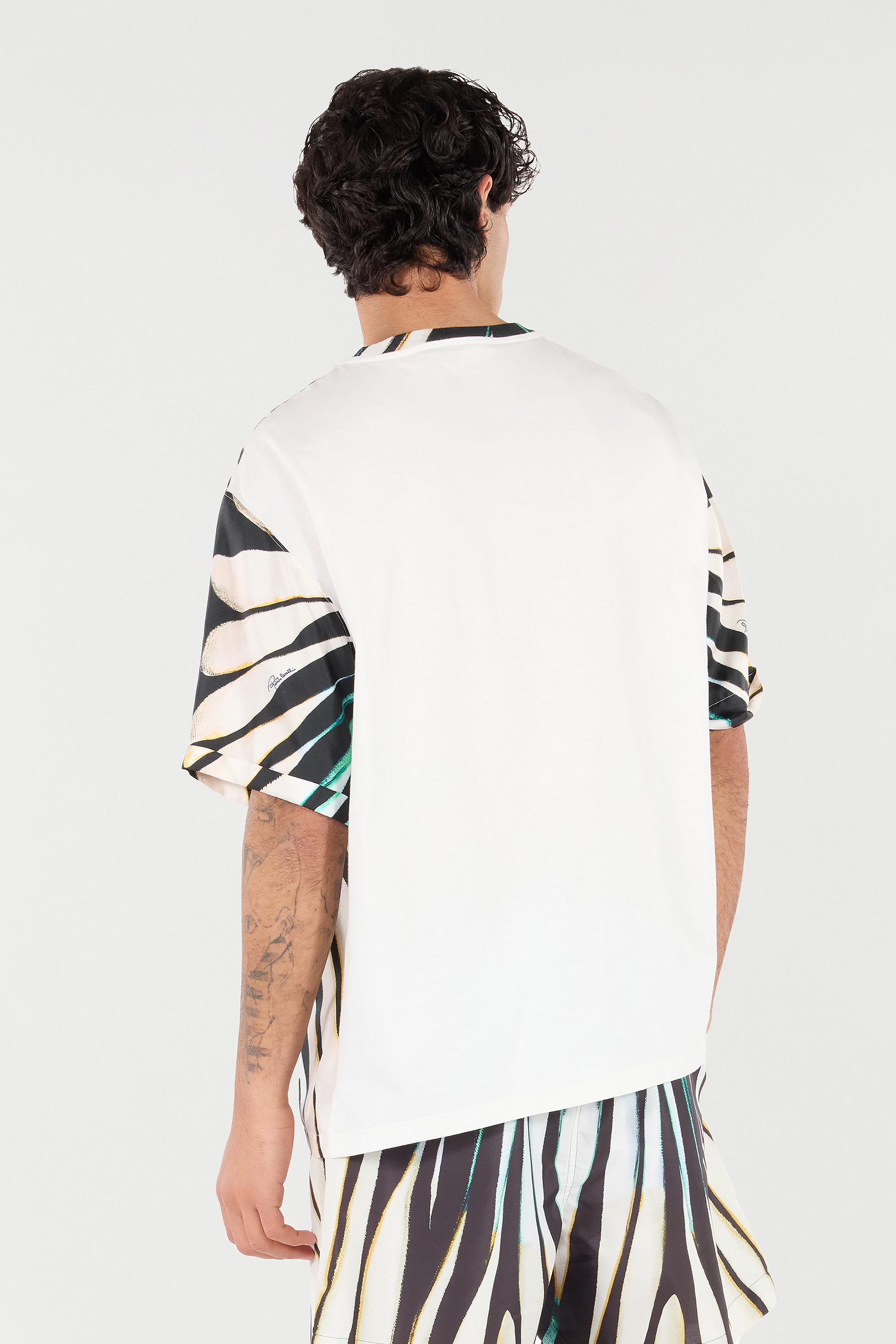 Roberto Cavalli Silk-blend T-shirt With Ray Of Sea Print