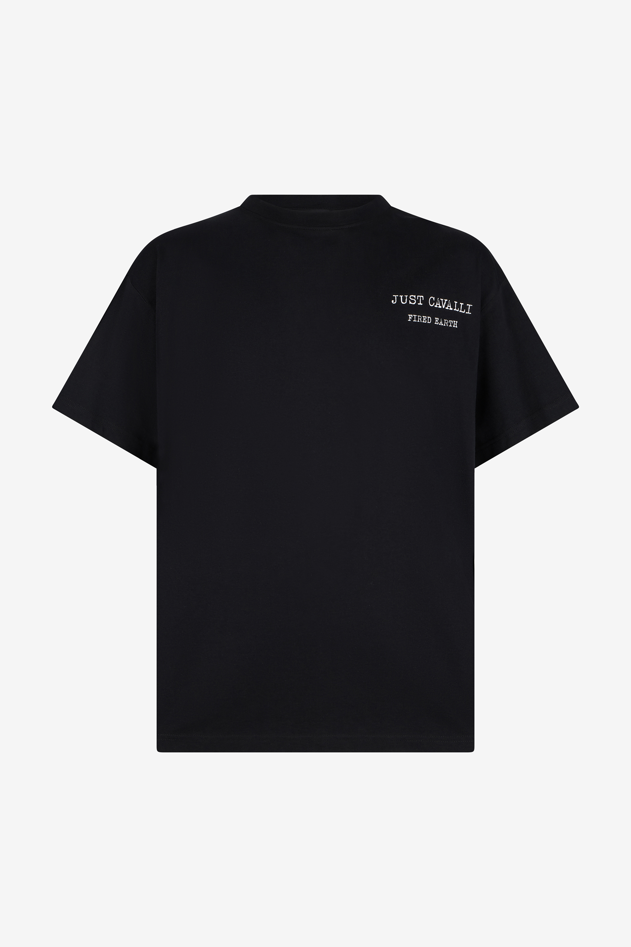 Roberto Cavalli Black T-shirt With Deer Back Print In Black