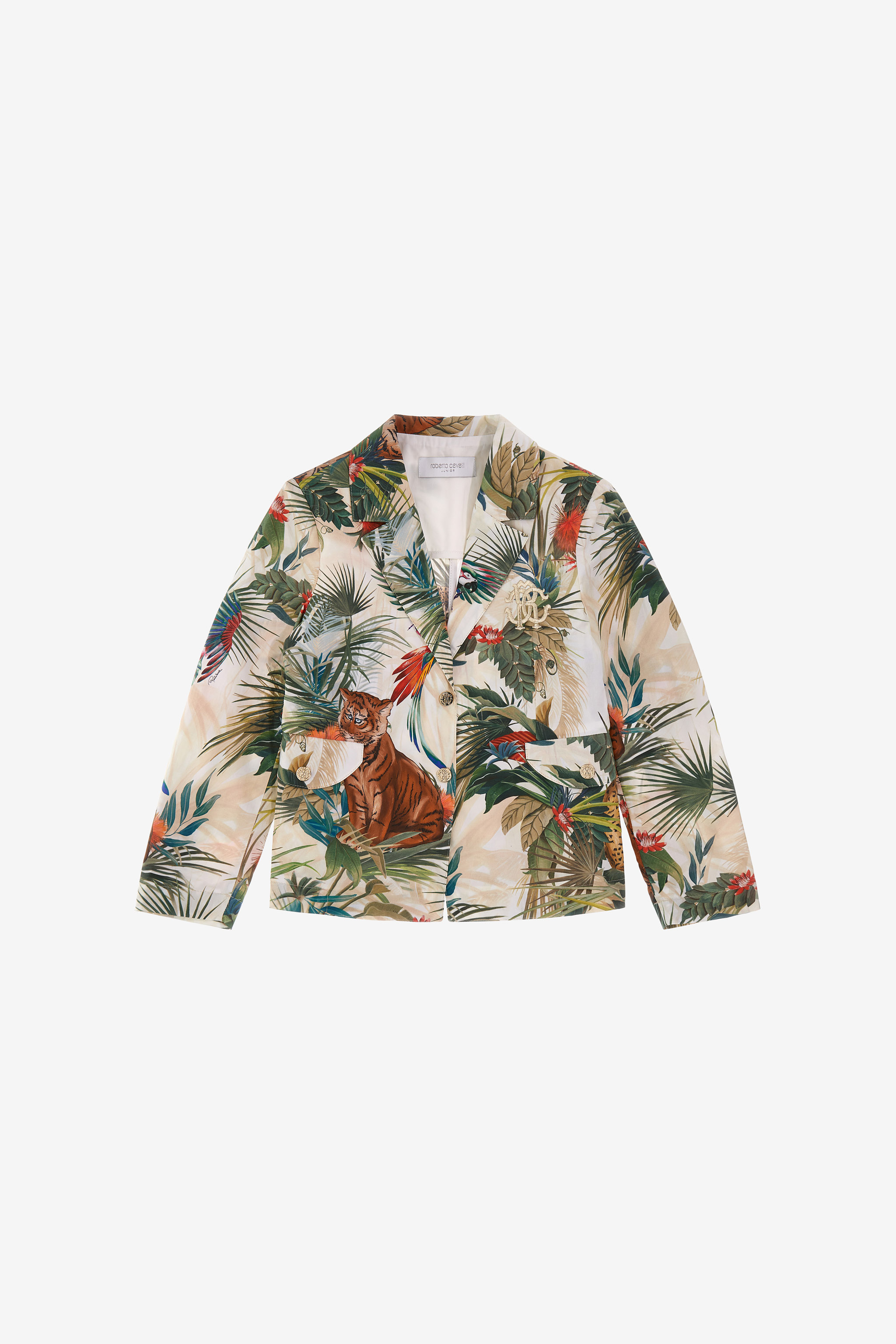 Roberto Cavalli Jungle Print Jacket In Green
