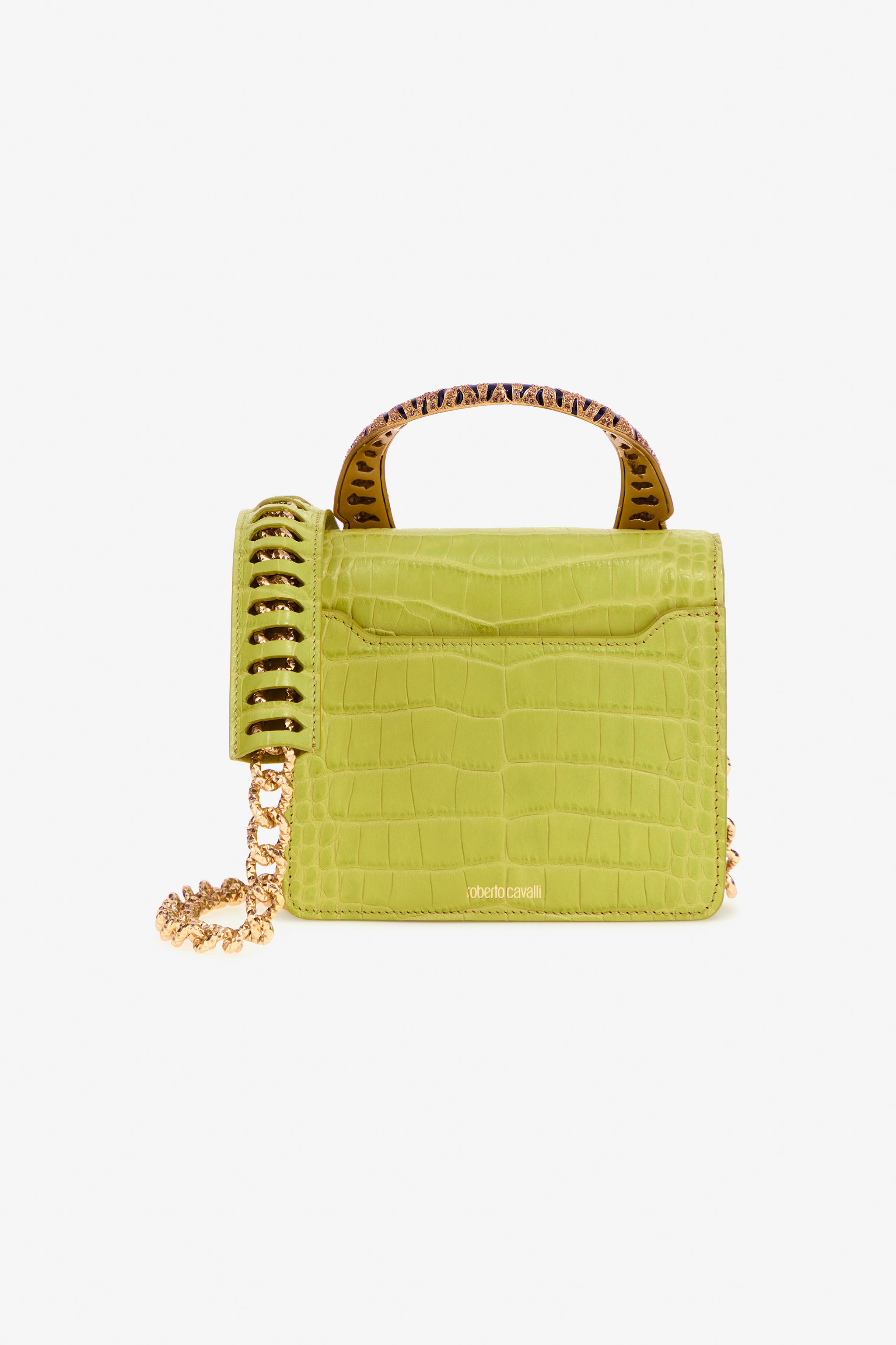 Roberto Cavalli Medium Roar Bag In Light Green