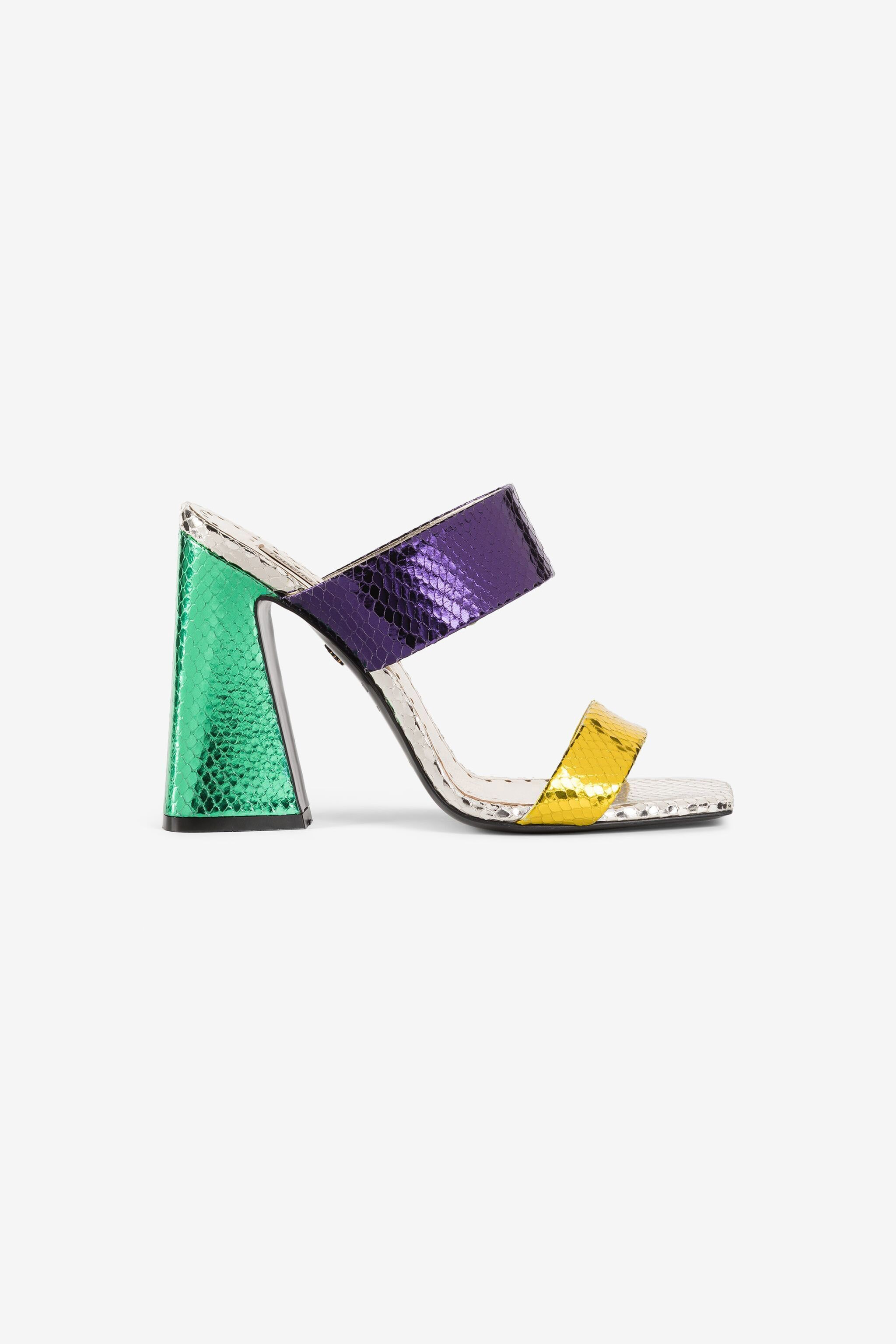 ROBERTO CAVALLI SANDALEN MIT SCHLANGENLEDER-EFFEKT