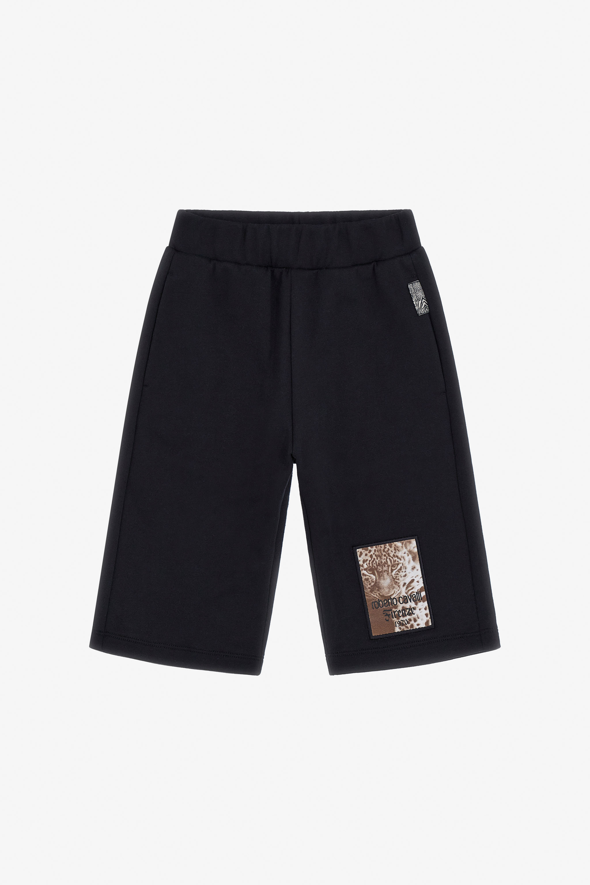 Roberto Cavalli , Shorts, Male, Black, 6 Y | 116 Cm, Logo Cotton Shorts Black Boy - Image 3