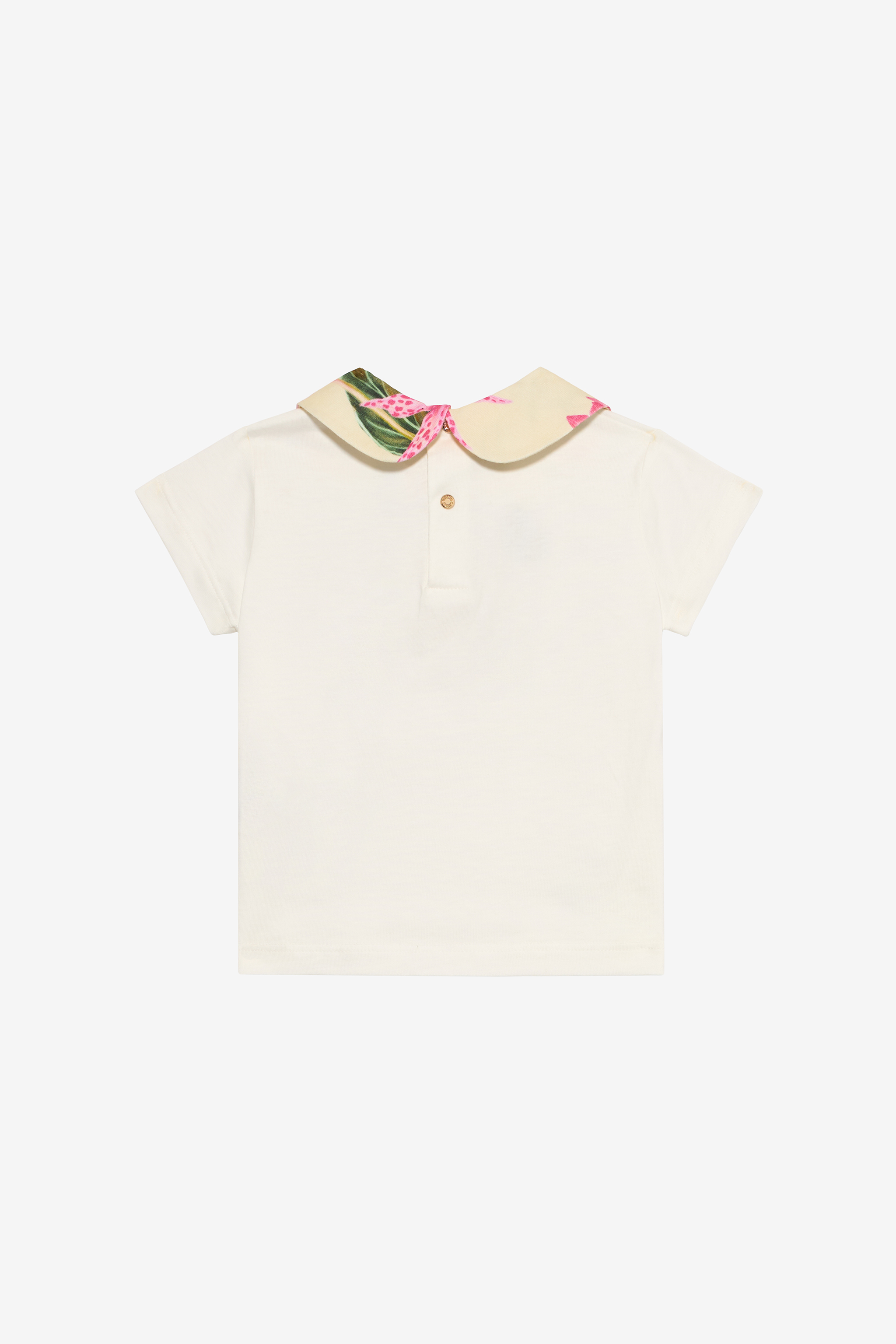 Roberto Cavalli Milk White T-shirt With Rc Monogram And Butterflies In White