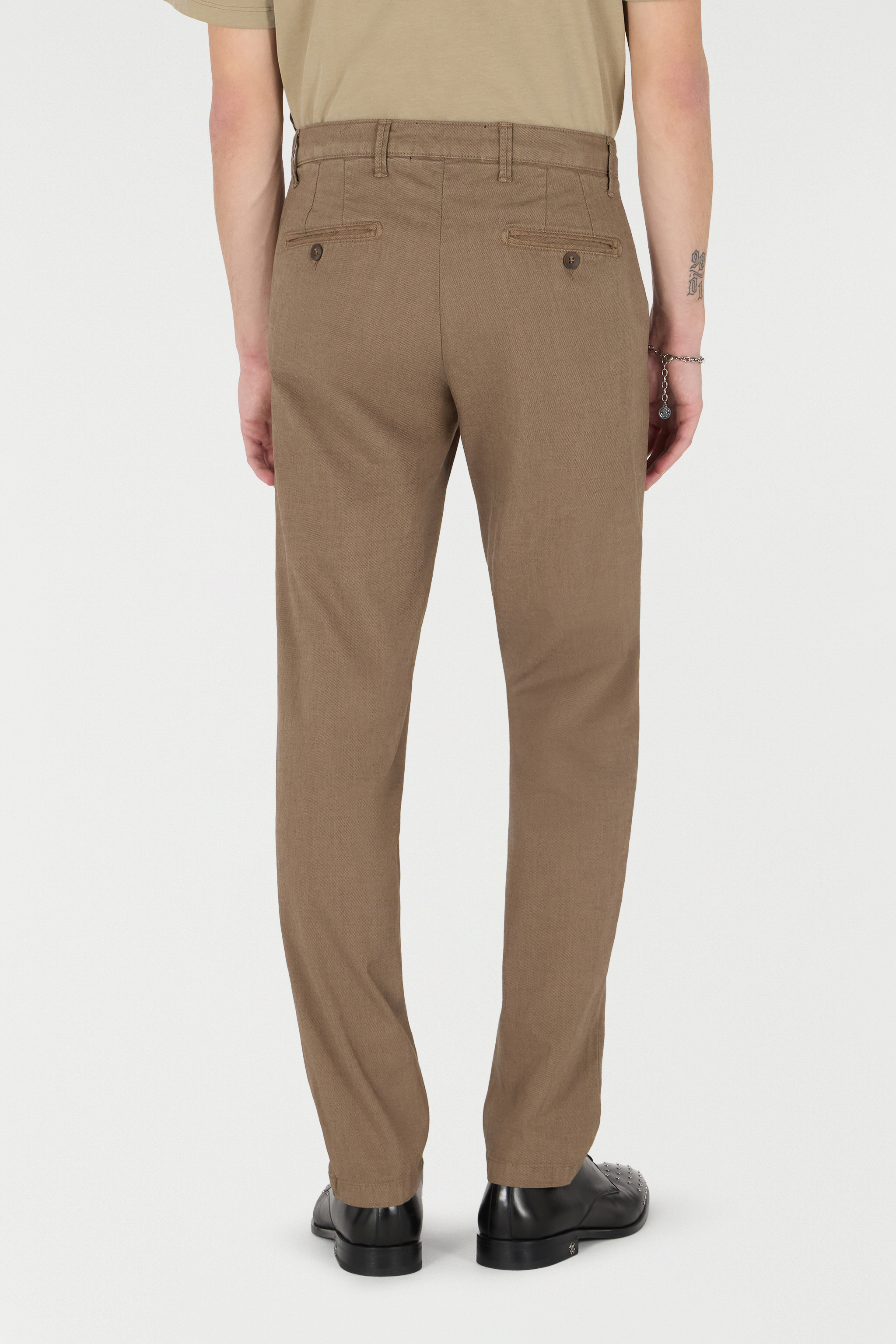 Roberto Cavalli Stretch Cotton Pants In Khaki