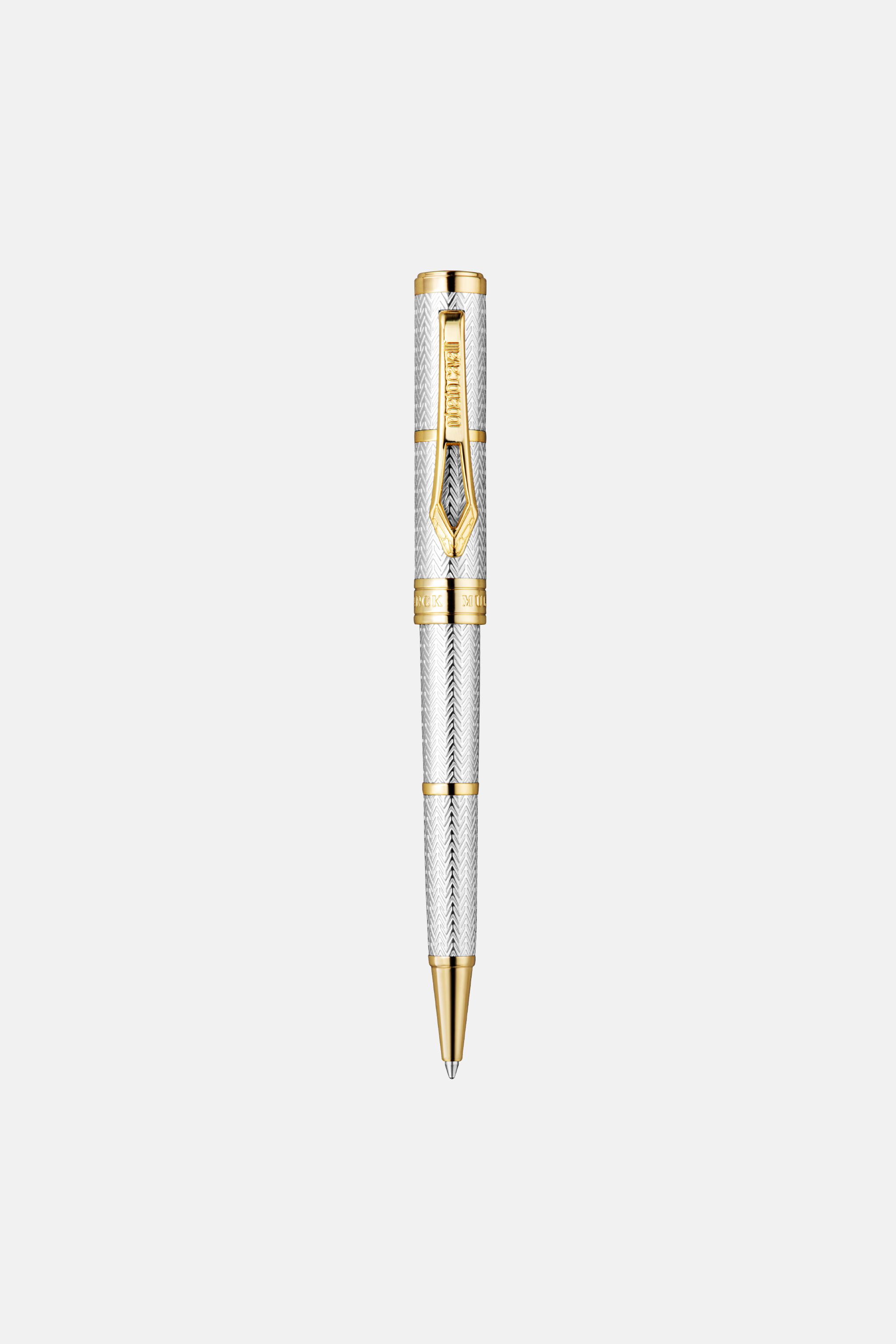 Roberto Cavalli Men's Silver/Gold Chevron Ballpoint Pen, Two Tone & Color - Bags & Accessories &
