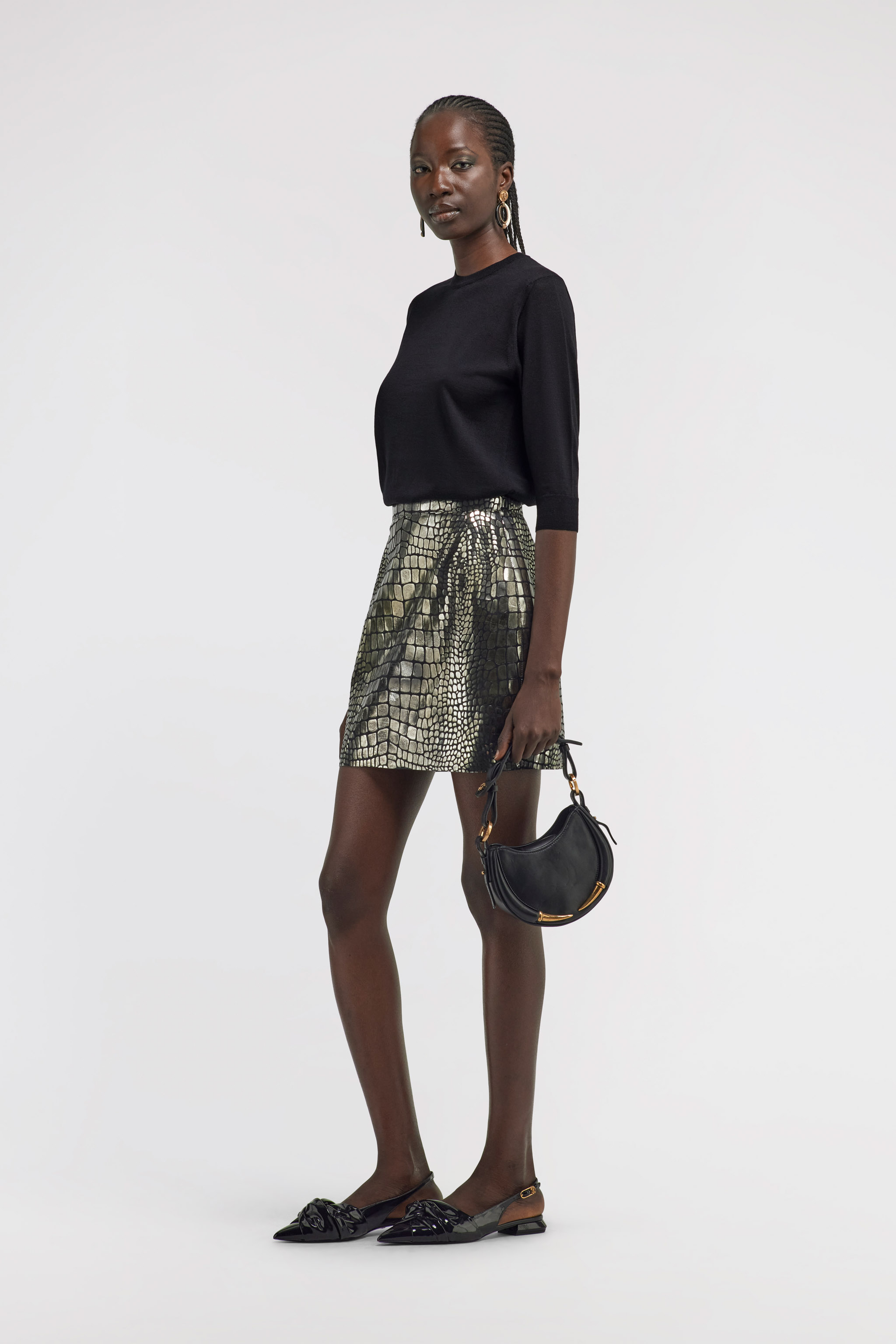 Roberto Cavalli Short-sleeved Sweater In Black