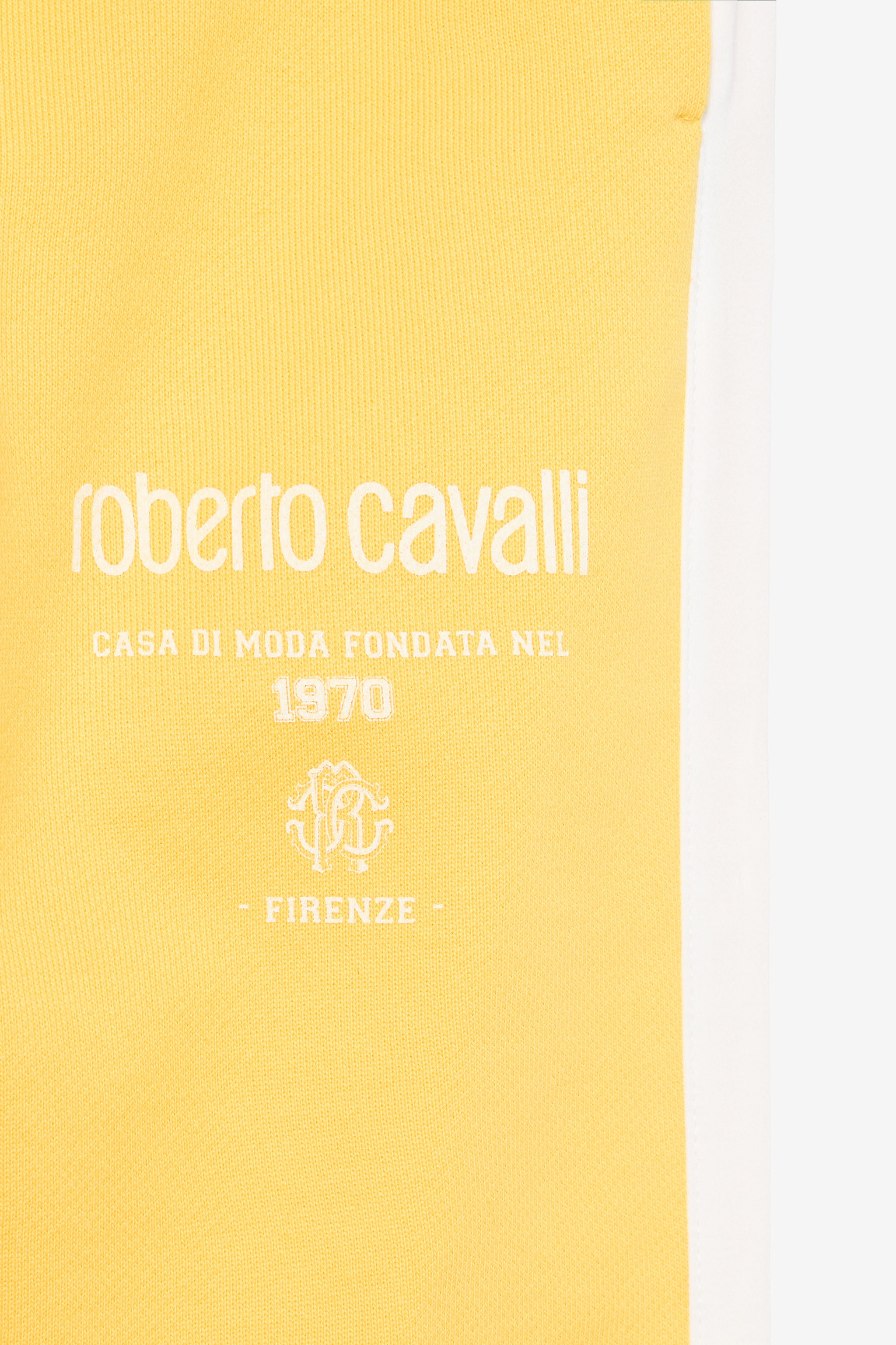 Yellow Track Pants with Logo Print