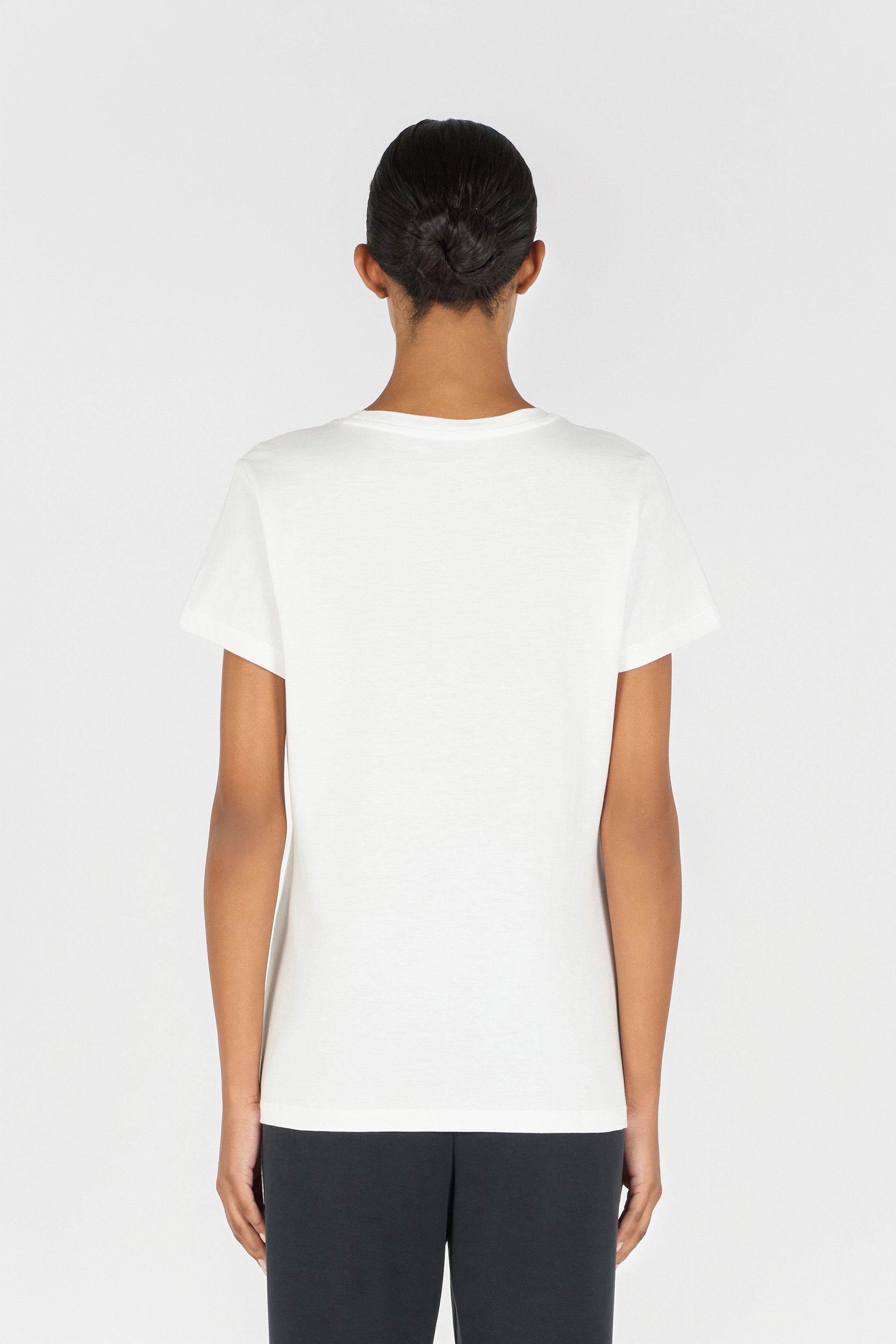 ROBERTO CAVALLI T-SHIRT MIT BLUMEN UND MONOGRAMM RC
