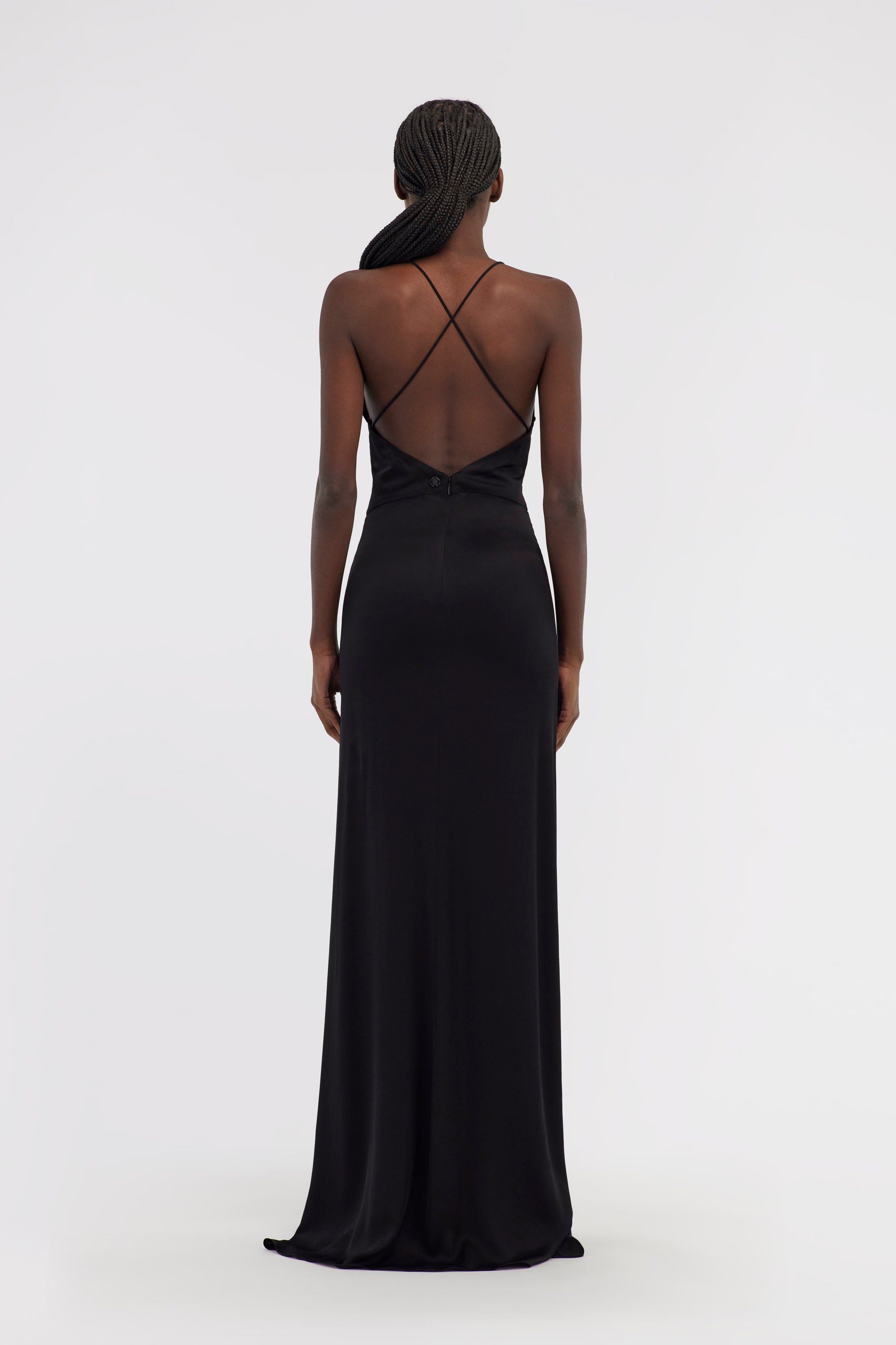 Roberto Cavalli Slip Dress With Rc In Black