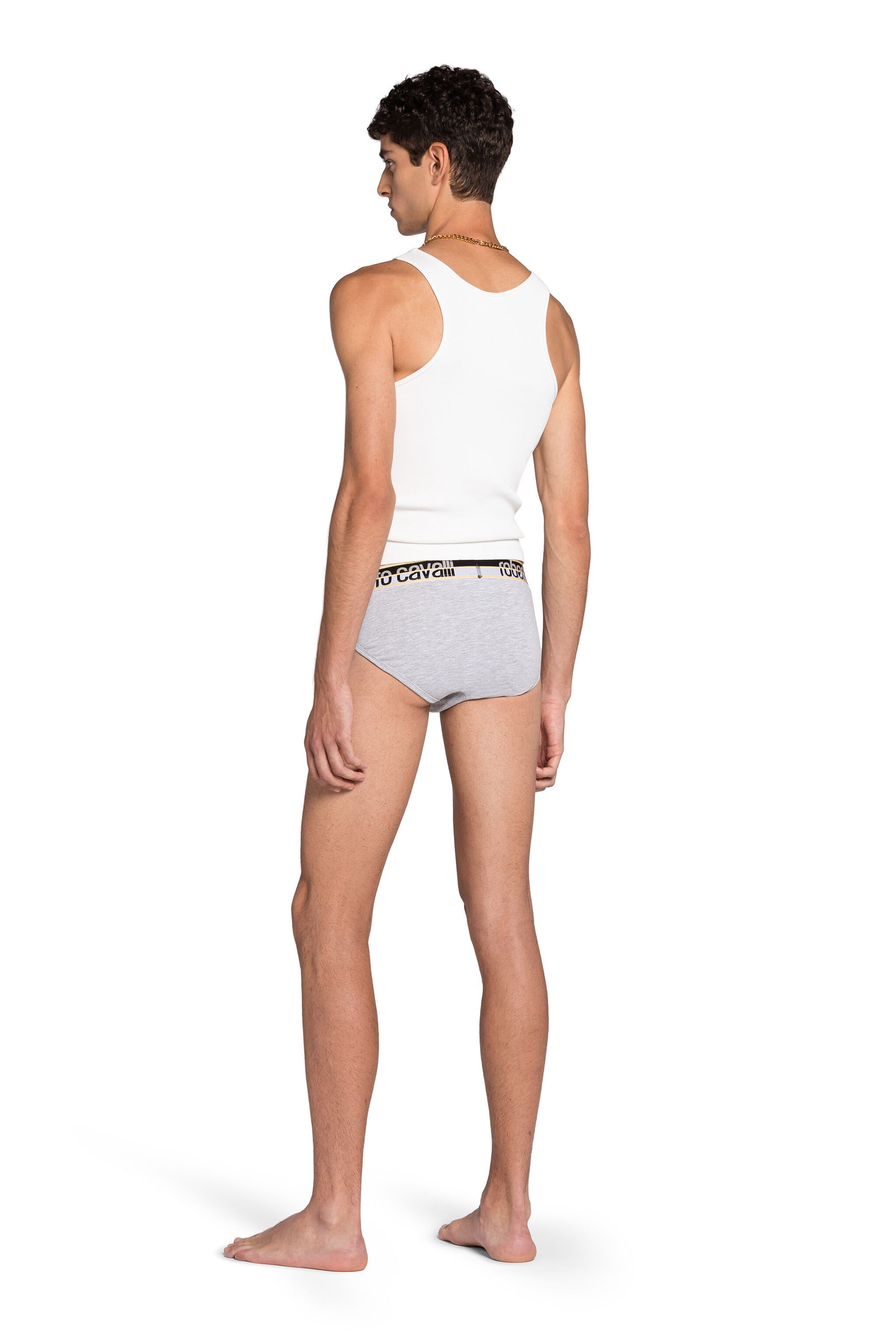 Roberto Cavalli Logo Briefs In Gray