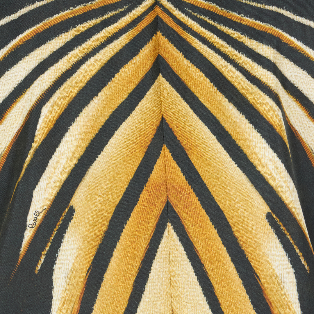 Roberto Cavalli Single-breasted Blazer With Ray Of Gold Print In Gold