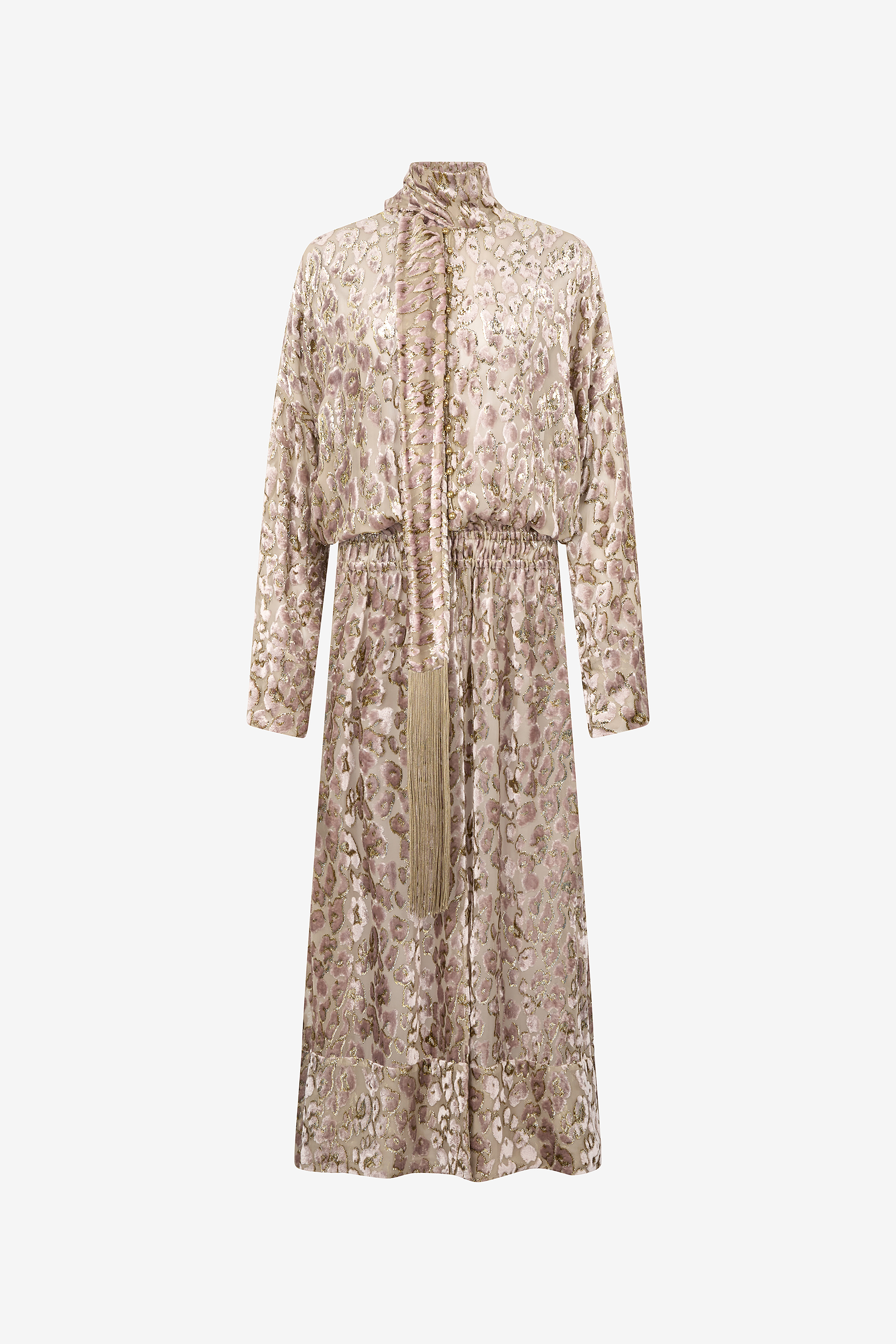 Roberto Cavalli Women's Long Dress With All-Over Dappled Pattern - Rosa/Oro
