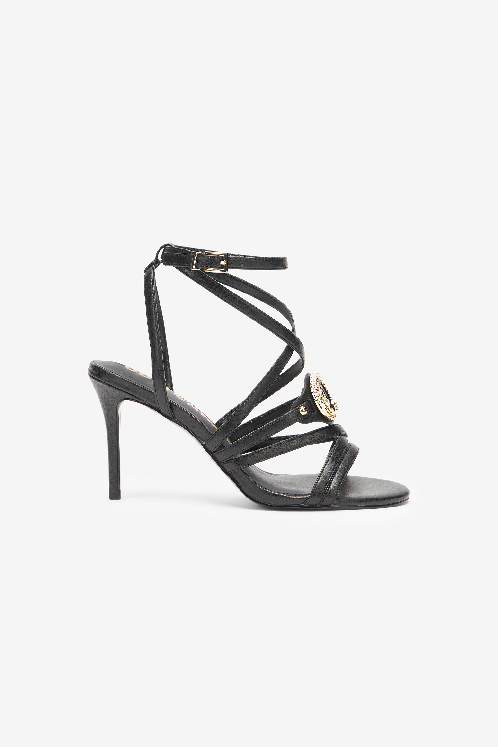 ROBERTO CAVALLI SANDALEN MIT LOGO-MEDAILLON