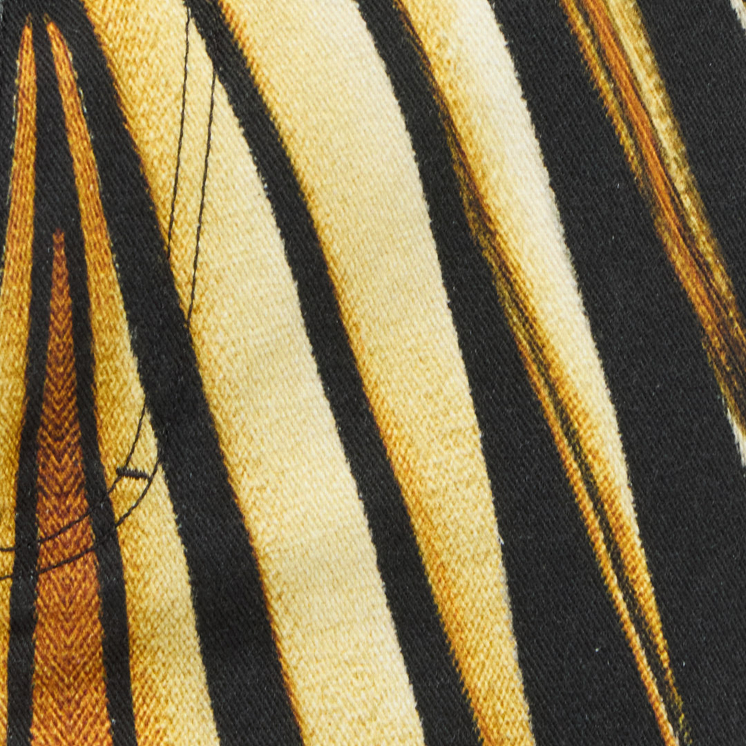 Roberto Cavalli Ray Of Gold Print Jeans In Multi