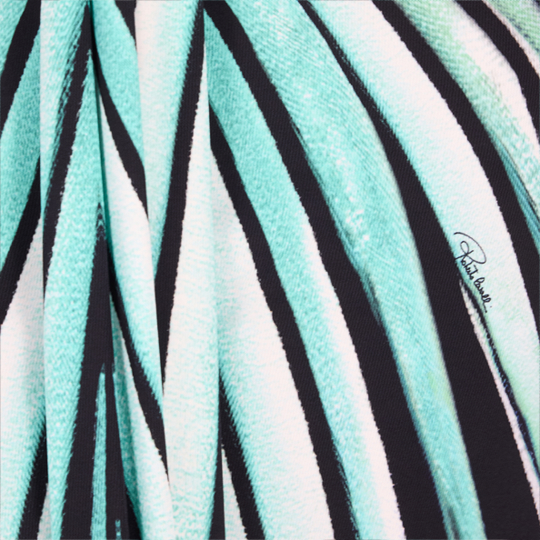 ROBERTO CAVALLI RAY OF SEA DRUCK KLEID MAXI