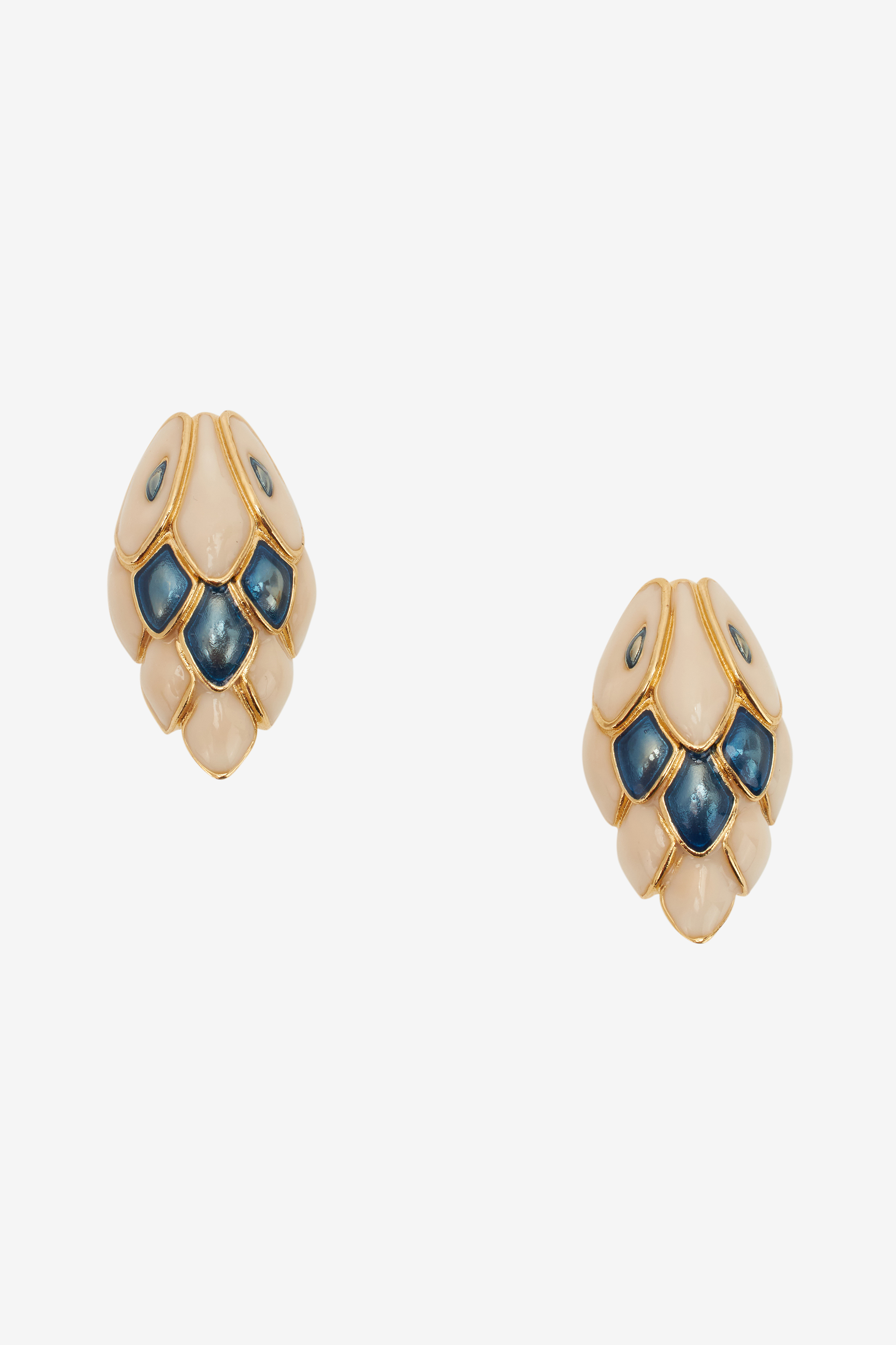 Roberto Cavalli Snake Clip-on Earrings In Dark Blue