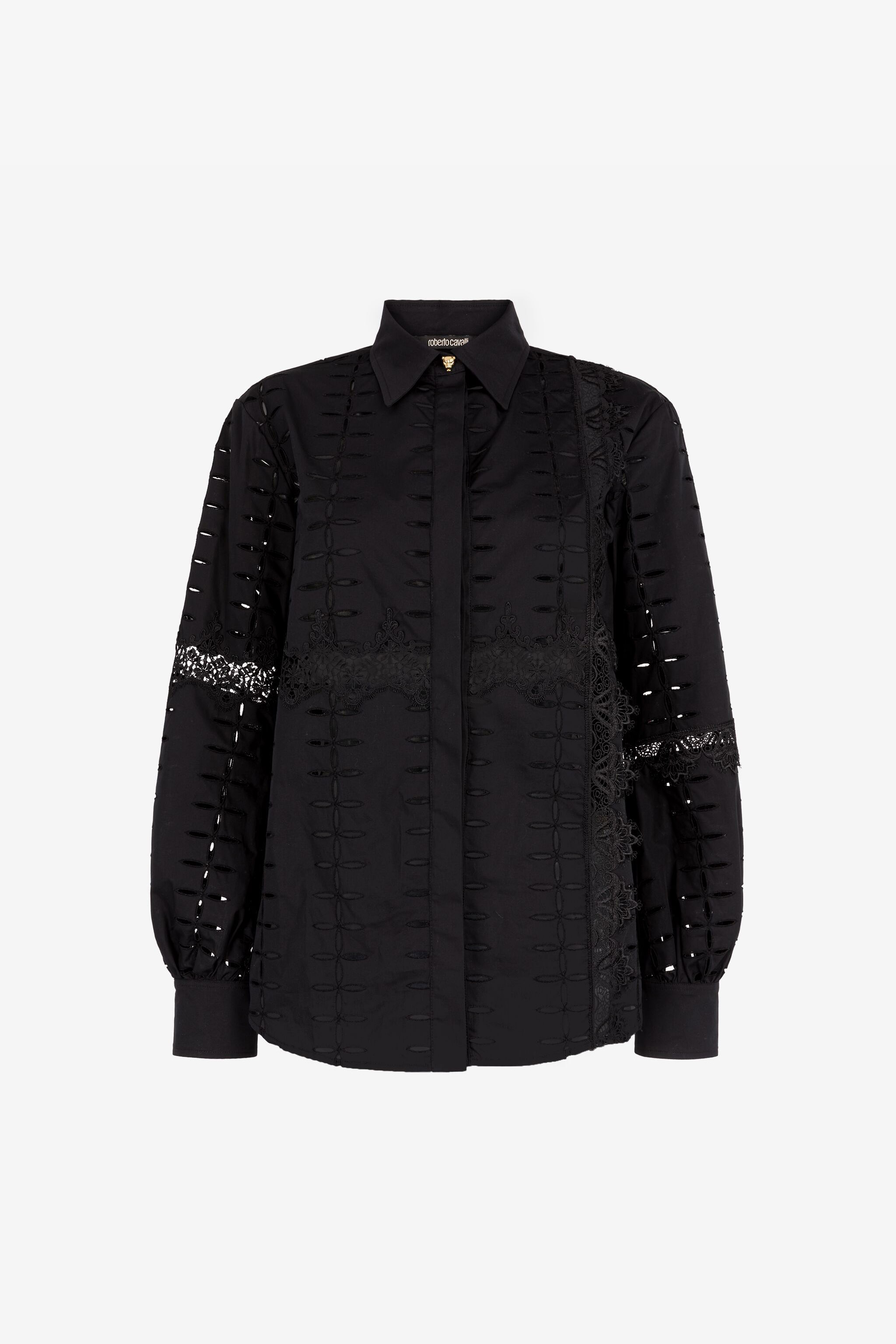 Shop Roberto Cavalli Broderie Anglaise Rock Aus Baumwolle In Black