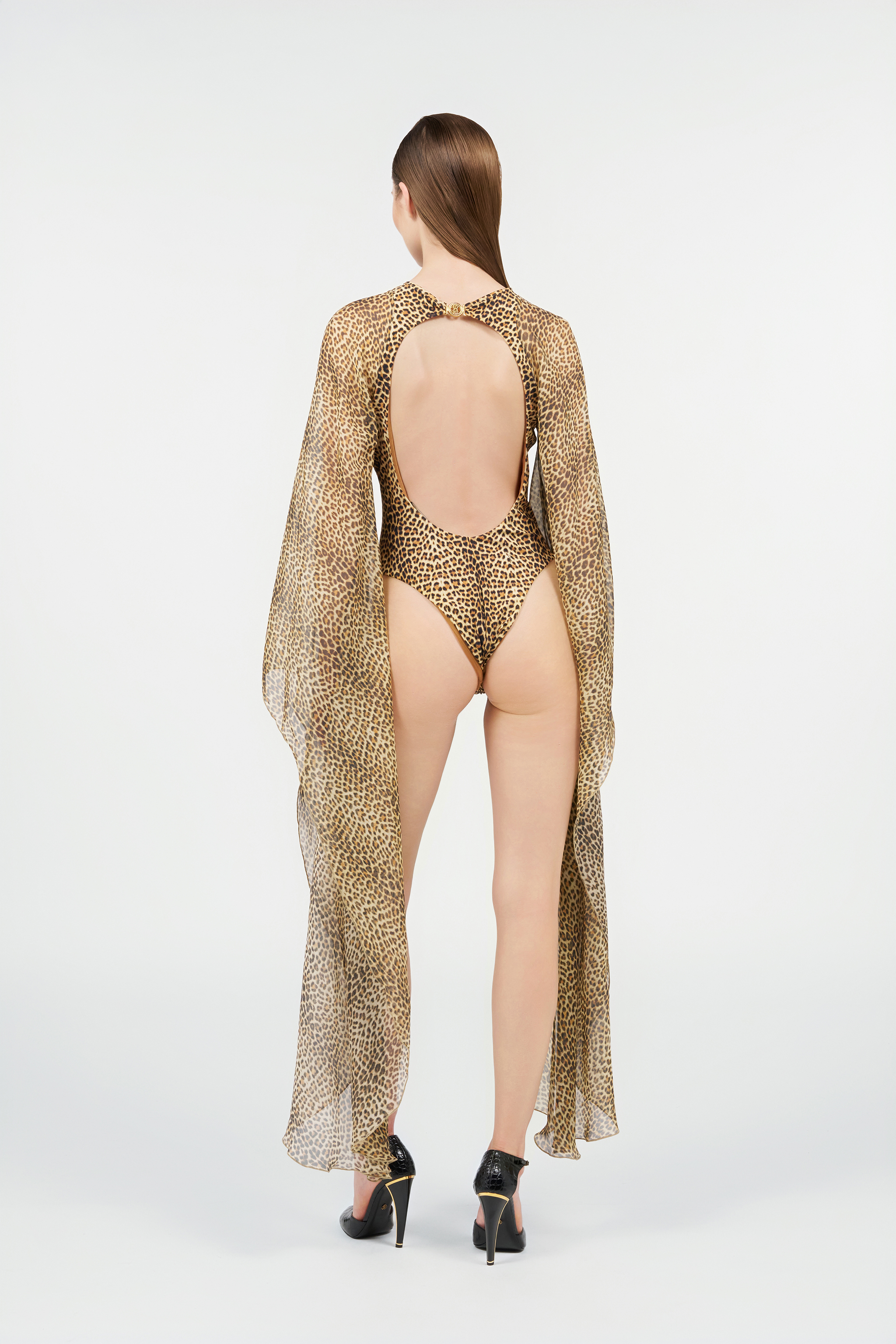 Roberto Cavalli Baby Jaguar Print One-piece Swimsuit In Multi