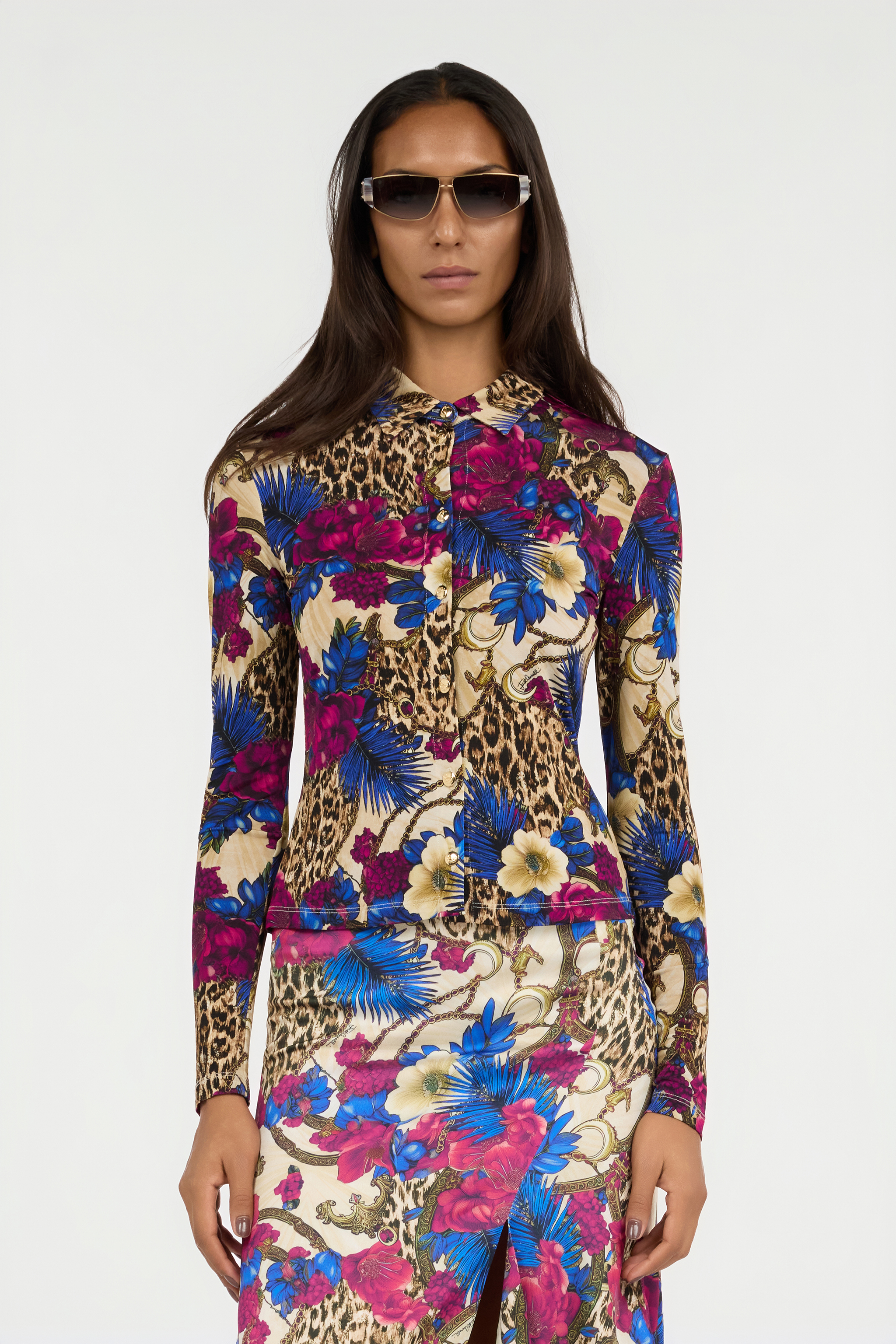 Flower Leopard Print Shirt