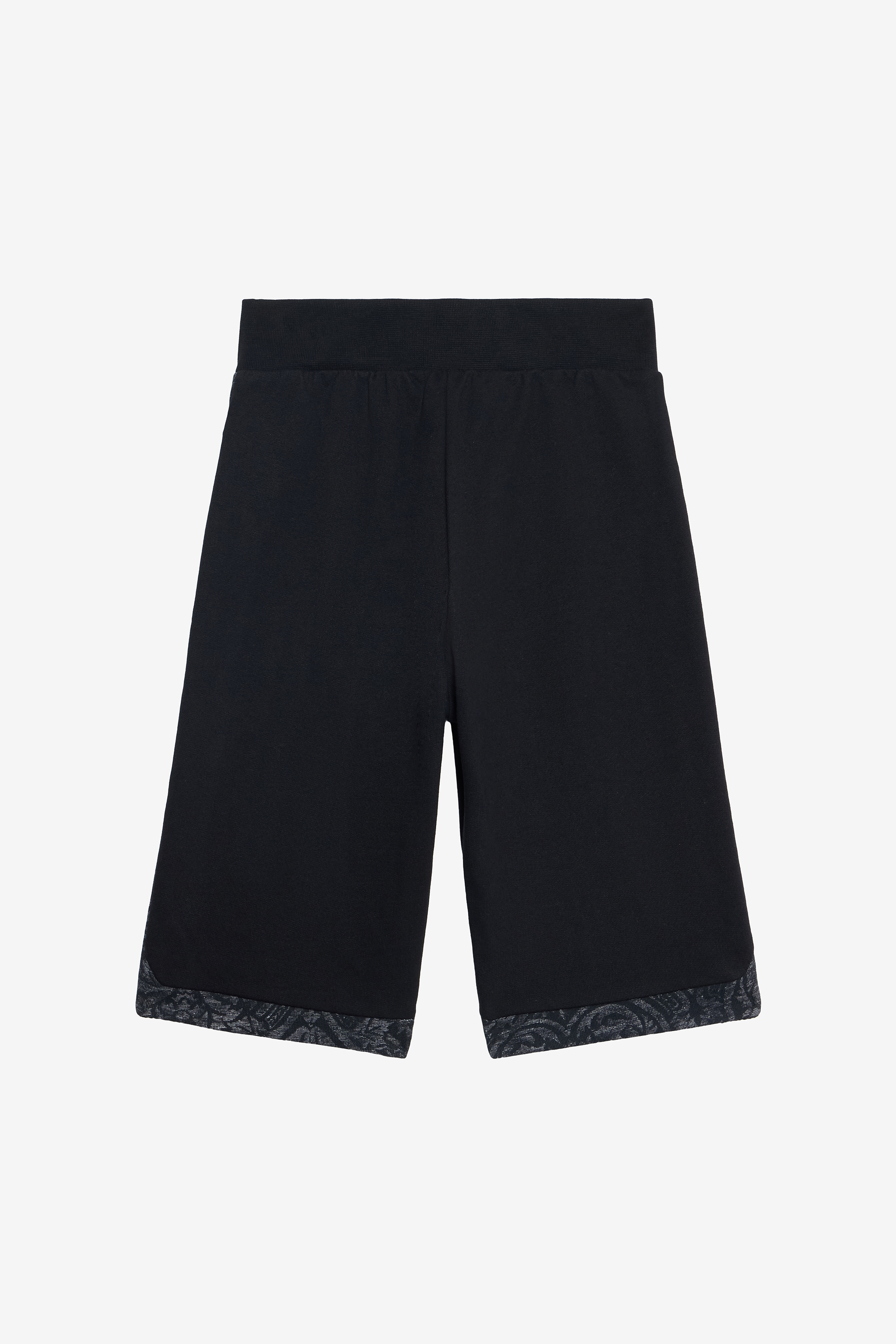 Black Bermuda Shorts with Jacquard Inserts