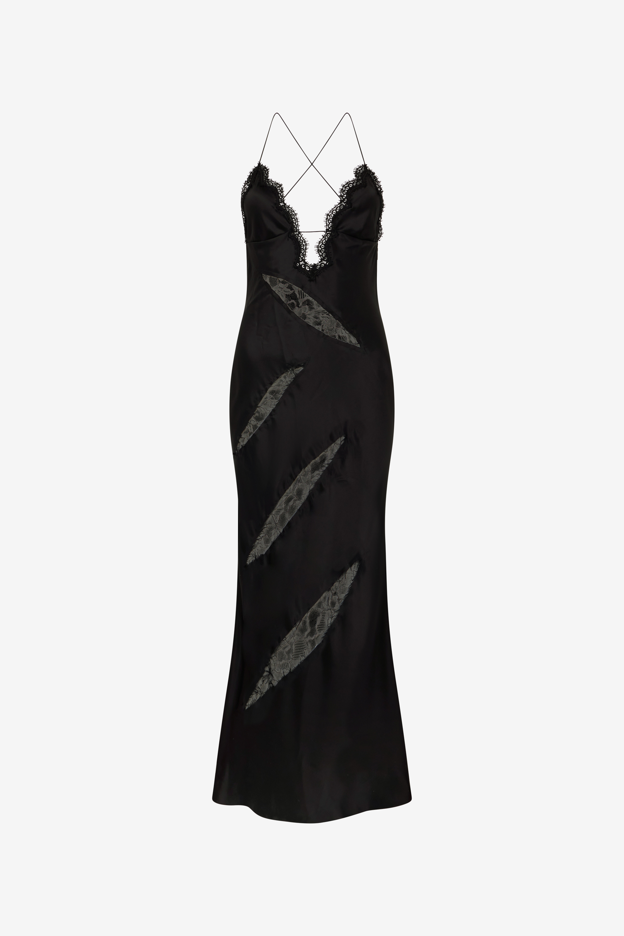 Roberto Cavalli Women's Black Silk Dress With Lace Cut-Out Details - Dresses