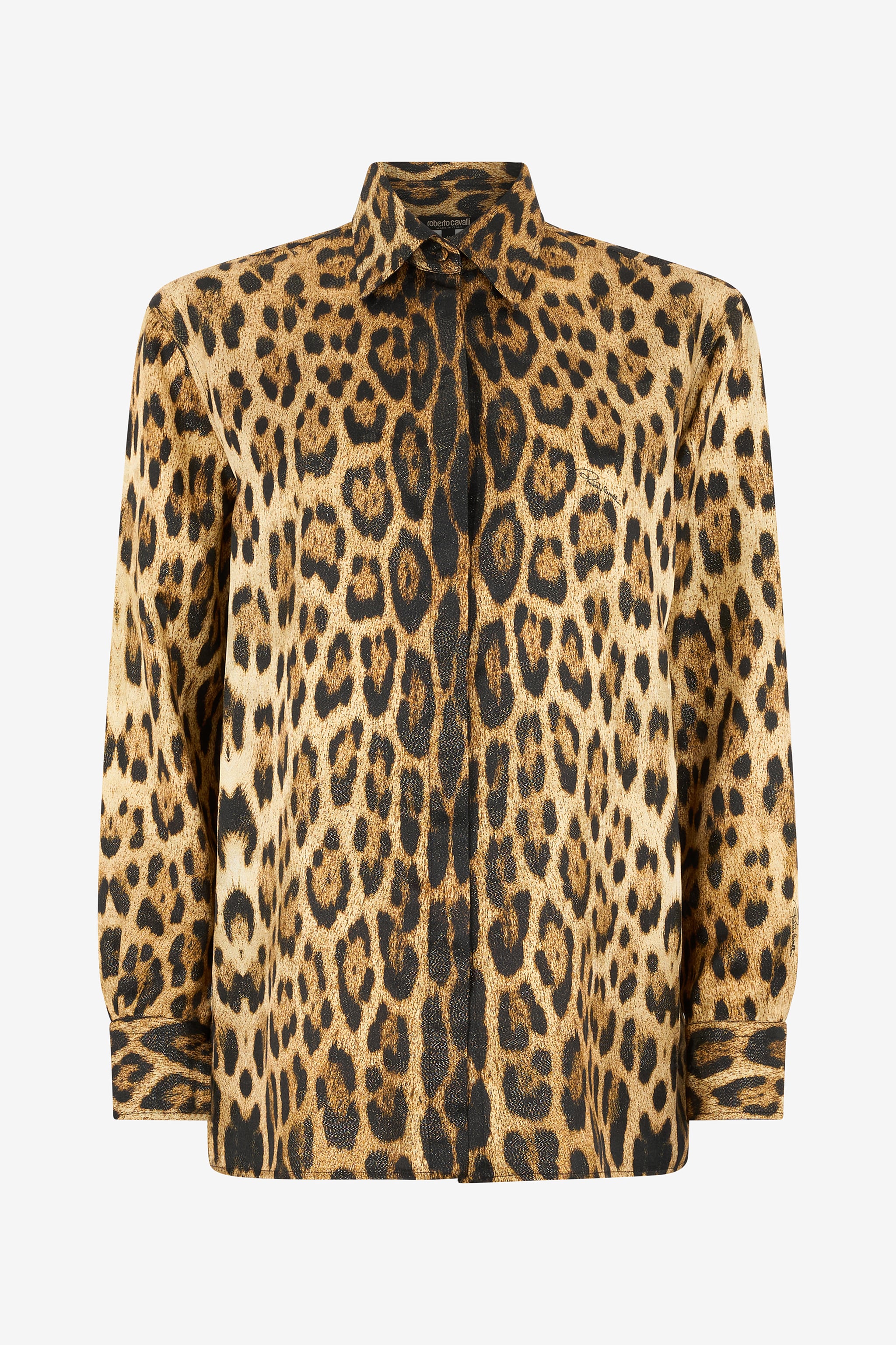 Roberto Cavalli Silk Shirt with Jaguar Print