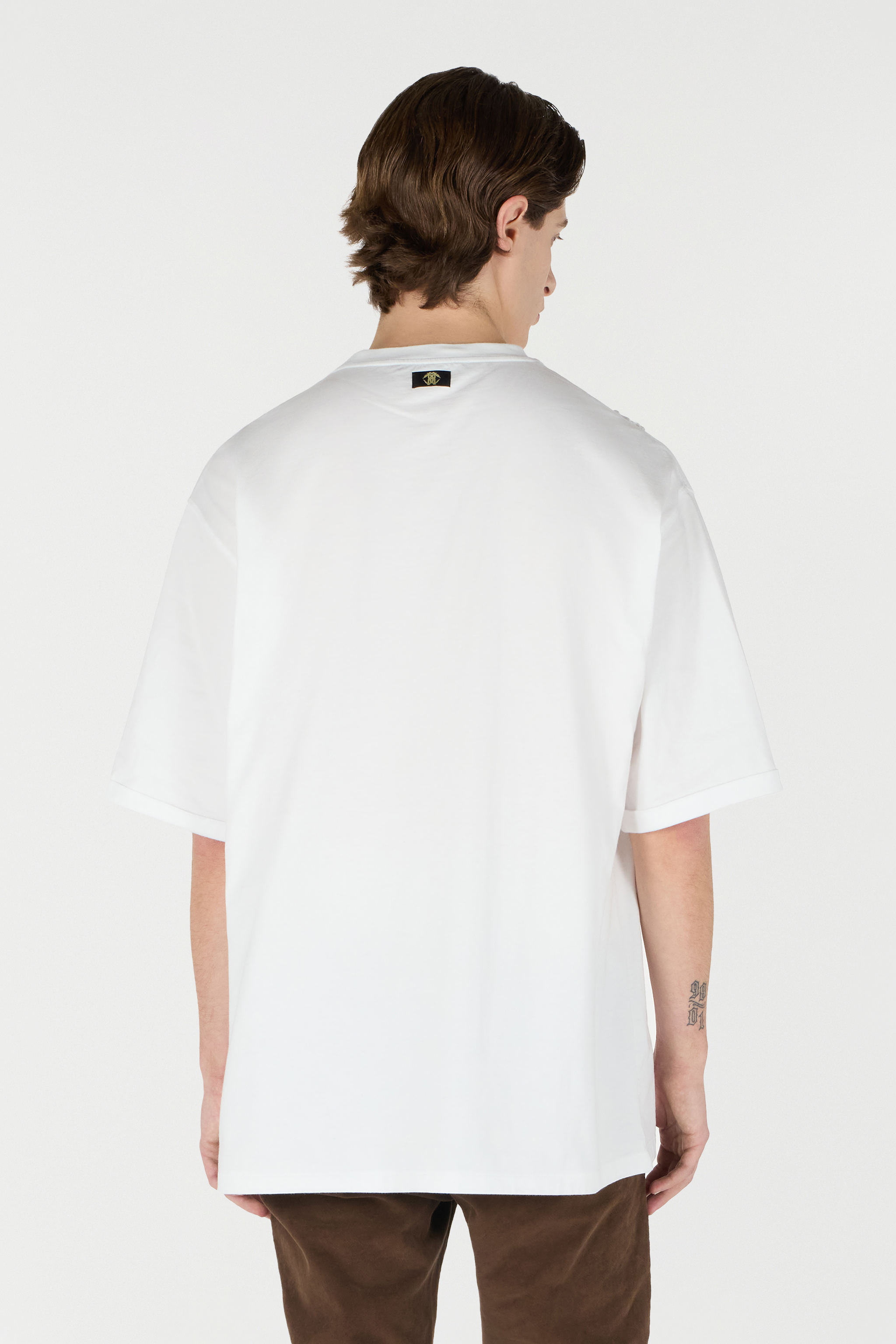 Roberto Cavalli T-shirt With Textured Zebra Pattern In White