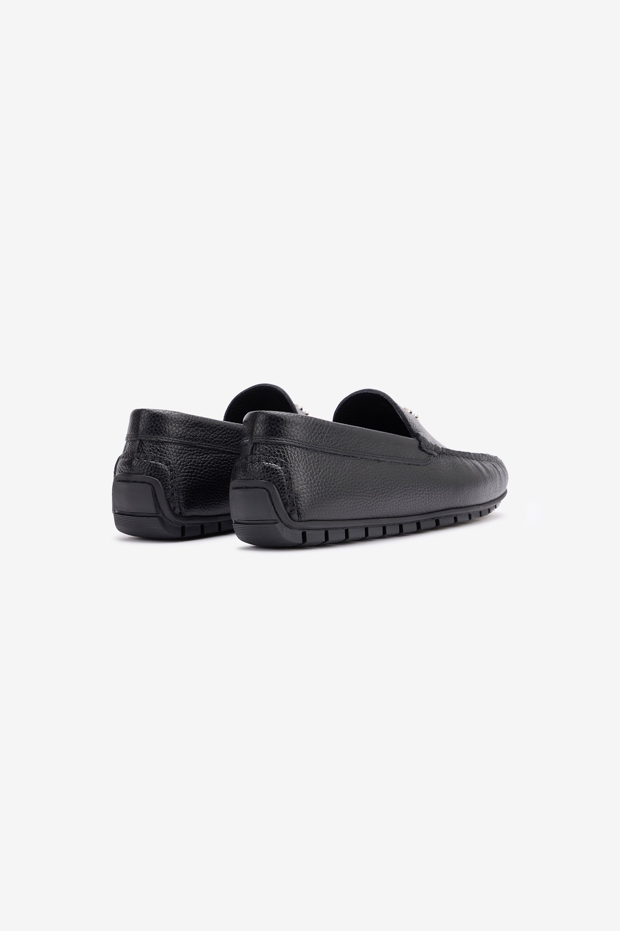Roberto Cavalli Hammered Effect Loafers With Rc Monogram In Black